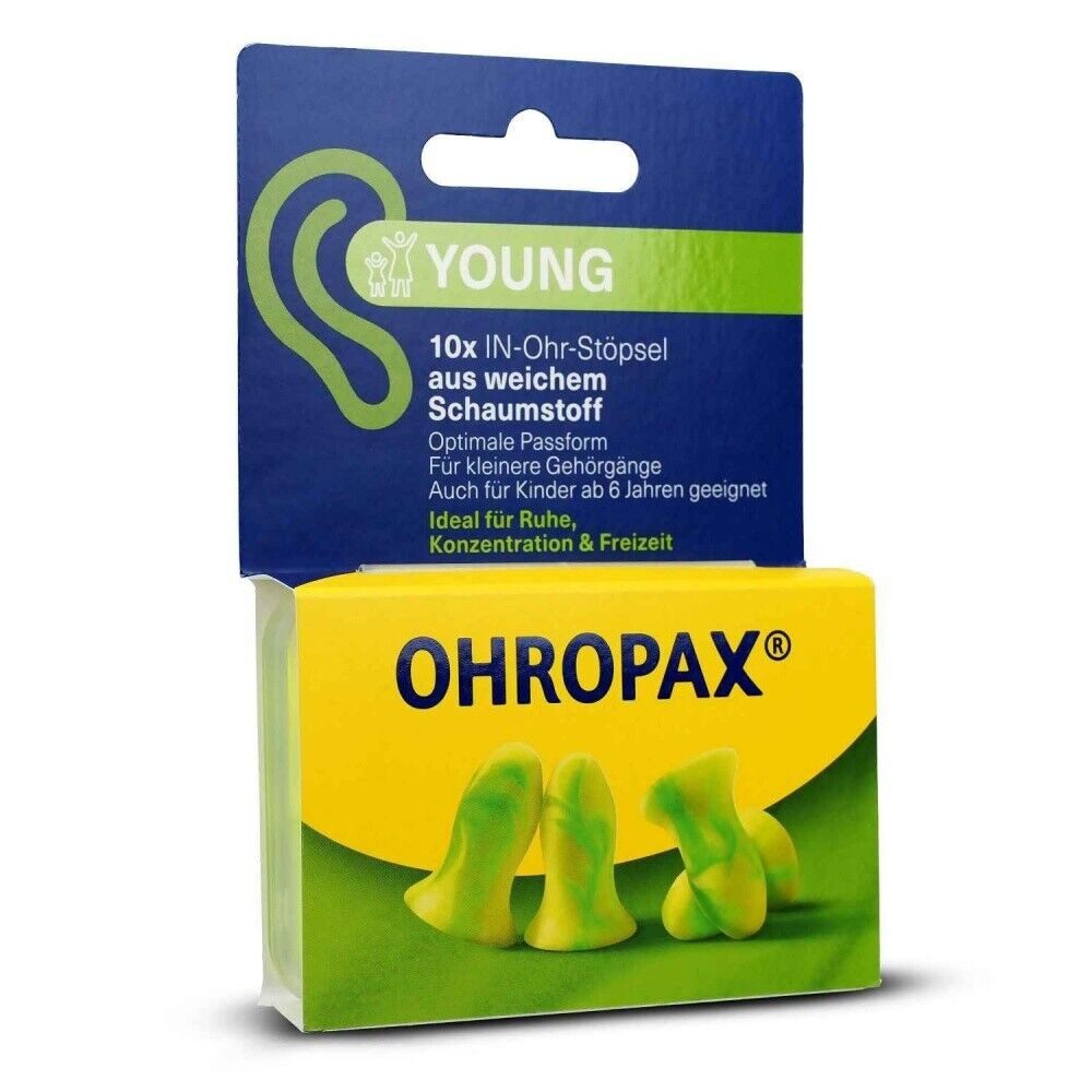 OHROPAX Gehörschutzstöpsel Ohropax Young Schaumstoff Ohrstöpsel 10 Stk.