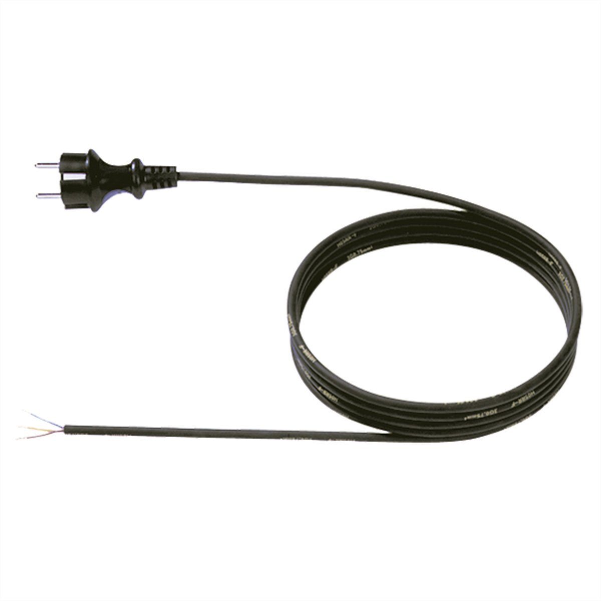 Bachmann Neopren-Zuleitung 3G1.00 3m Stromadapter Schutzkontakt, CEE 7/7, Typ-E/F Männlich (Stecker) zu offenes Ende, 300.0 cm, H07RN-F 3G1.00 schwarz 32/AEH, 320.175