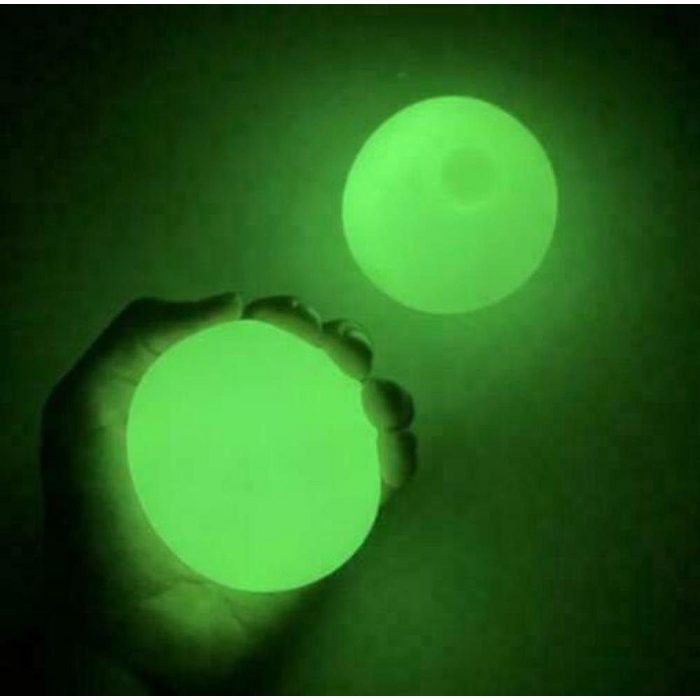 MAVURA Spielball MAVURAKids Sticky Balls™ GLOW Leuchtende Neon Klebebälle Klebe Squishy Squeeze Bälle für die Decke Spaß Antistress Ball Schleim [4er Set]