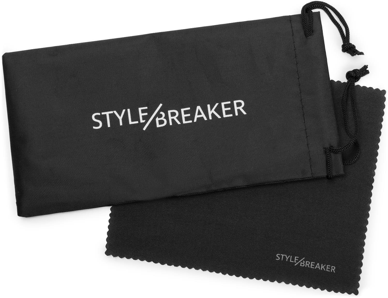 styleBREAKER Sonnenbrille Panto Sonnenbrille Holz Optik günstig online kaufen