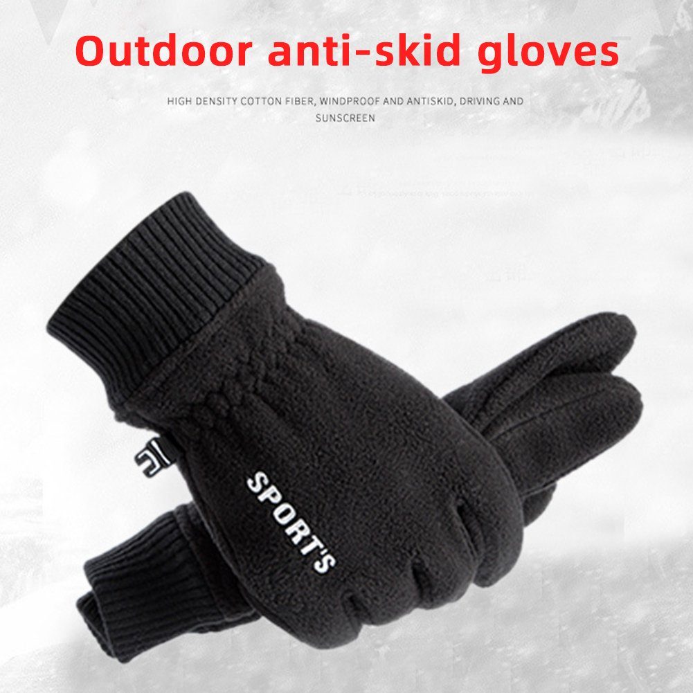 Blusmart Handschuhe, polar mens Touchscreen-Sporthandschuhe gray Winddichte double grain Winterwärmende Fahrradhandschuhe