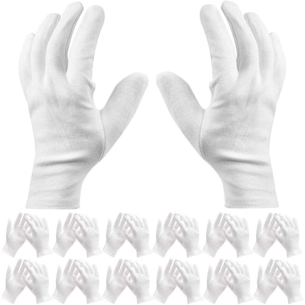 Baumwollhandschuhe Gr XL weiß 12 Paar Handschuh 