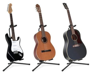 Classic Cantabile Gitarrenständer Universal Gitarrenstativ für Konzertgitarre, Westerngitarre, E-Gitarre, (Spar-Set, 5-tlg., 5 Stück), Gepolsterte Auflage - Klappbarer Gitarrenständer