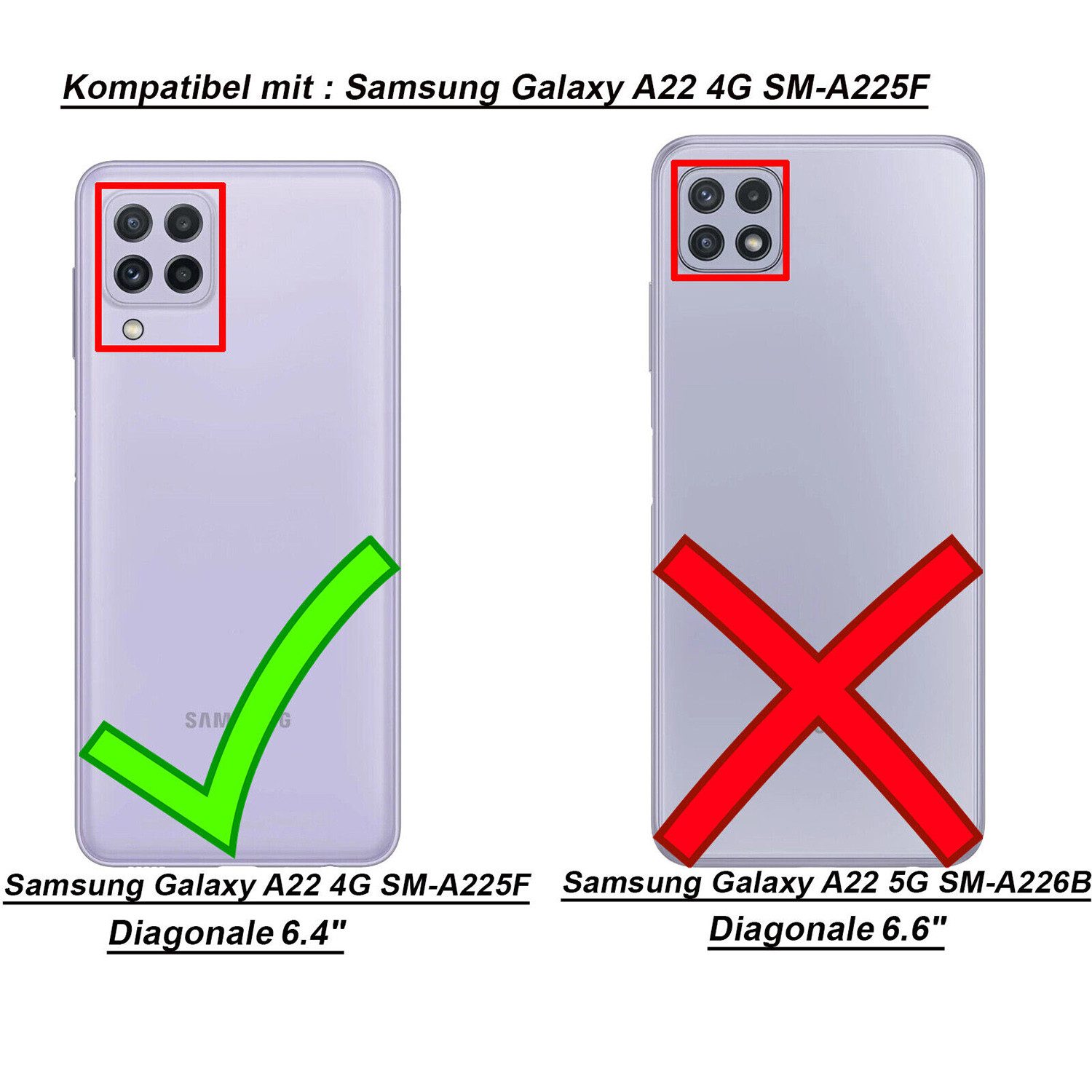 betterfon Handyhülle für Samsung Galaxy A22 Robuste Outdoor Schutzhülle Panzer Case, Stoßfeste Dual-Layer Hülle mit Kickstand kratzfest und formstabil
