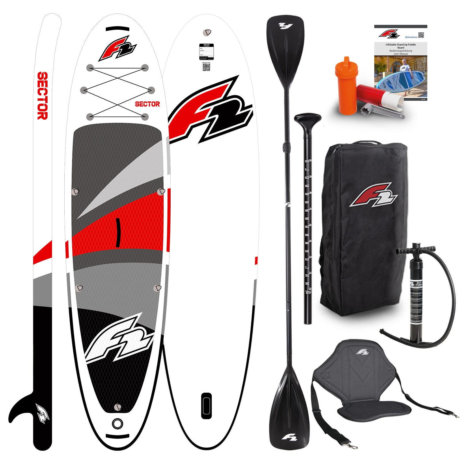 F2 SUP-Board F2 SUP Stand Up Paddle Board Sector Limited Edition 10'5'' Rot, Stand up paddle board