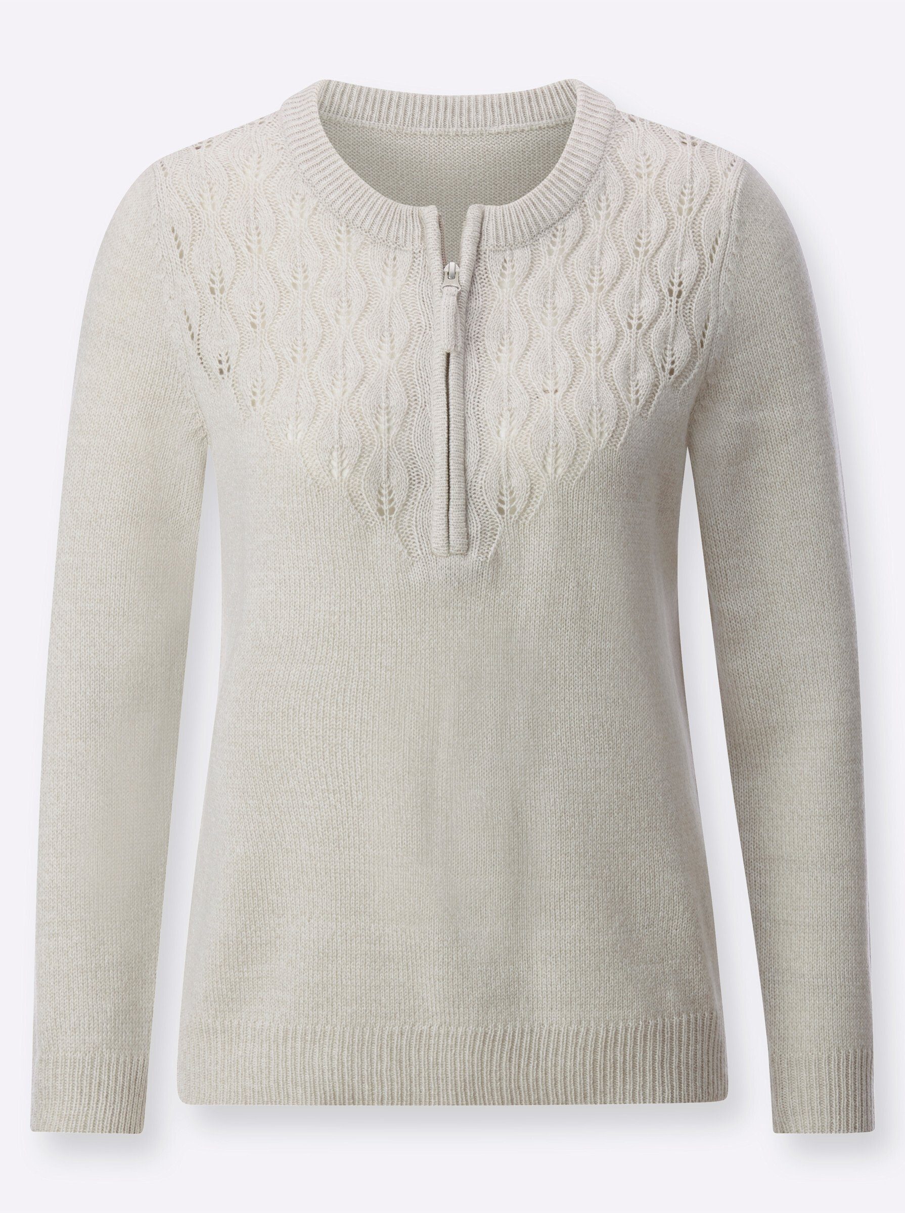 Witt Strickpullover Pullover Langarm Ajour