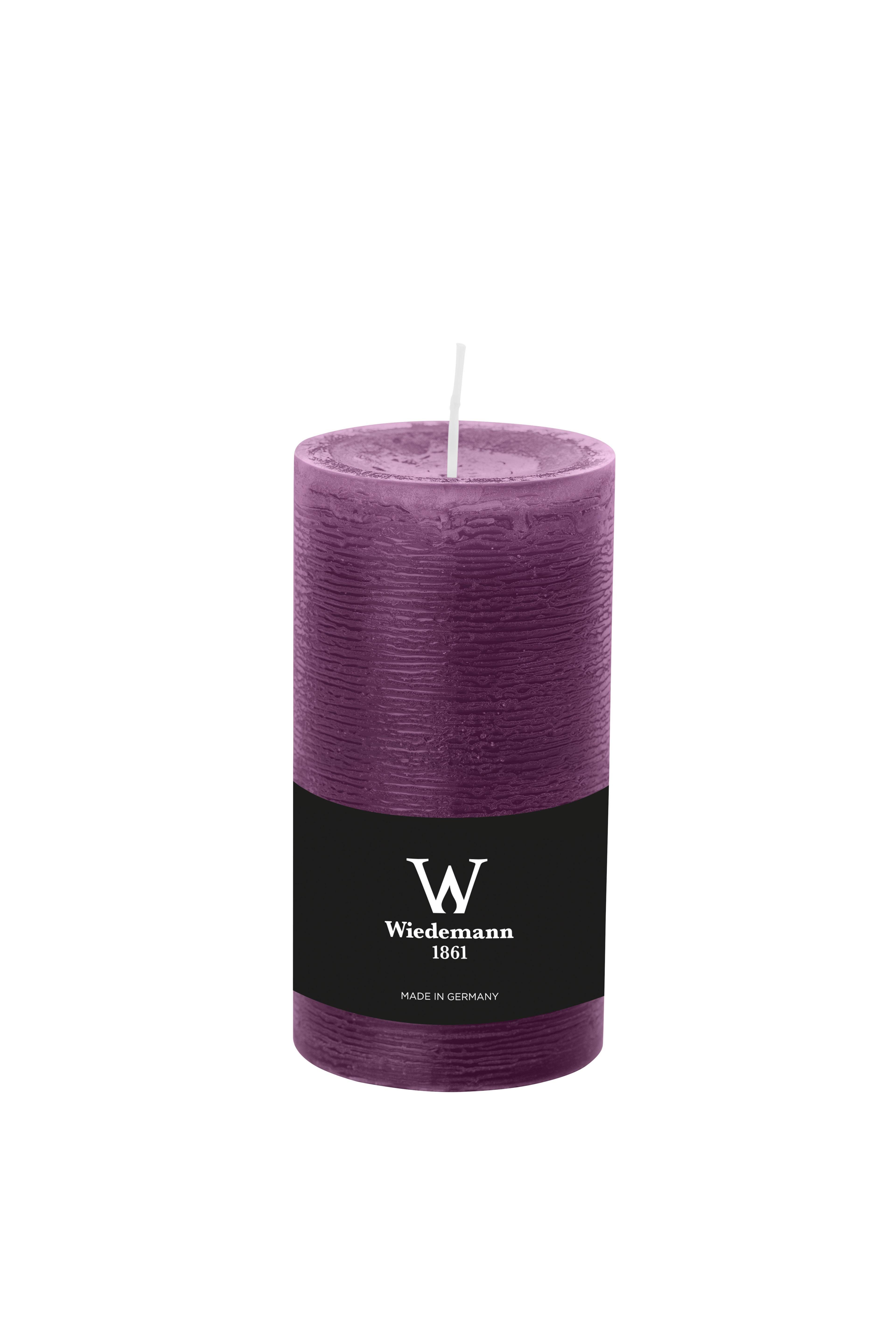 INNA-Glas Stumpenkerze Votivkerze Aurora, violett, 19cm, Ø 9,8cm, 155h - Made in Germany