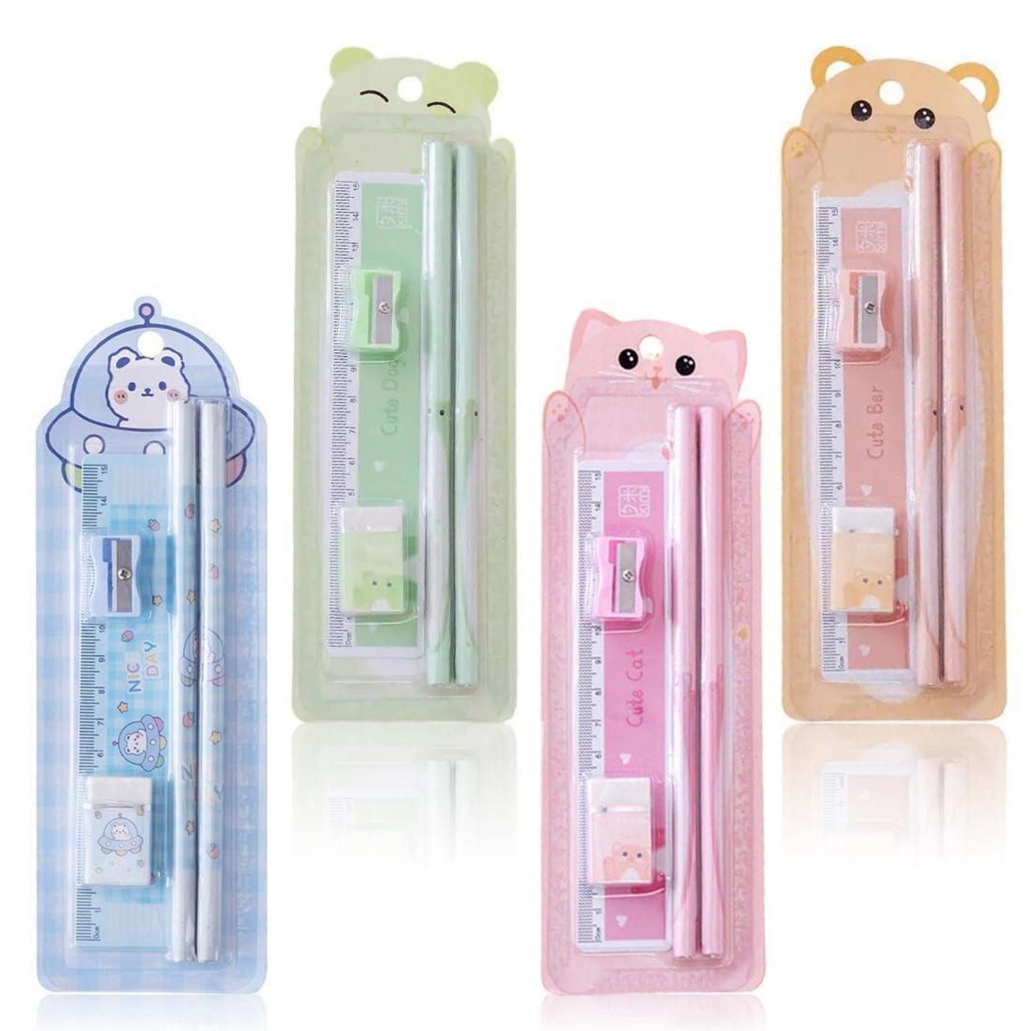 LuxusKollektion Bleistift Schreibwaren-Set 4tlg. Kinder Einschulung Zubehör