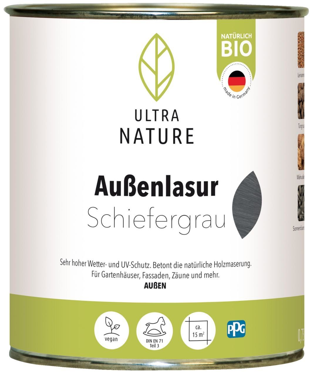 Trend Line Lasur Ultra Nature Außenlasur 750 ml schiefergrau