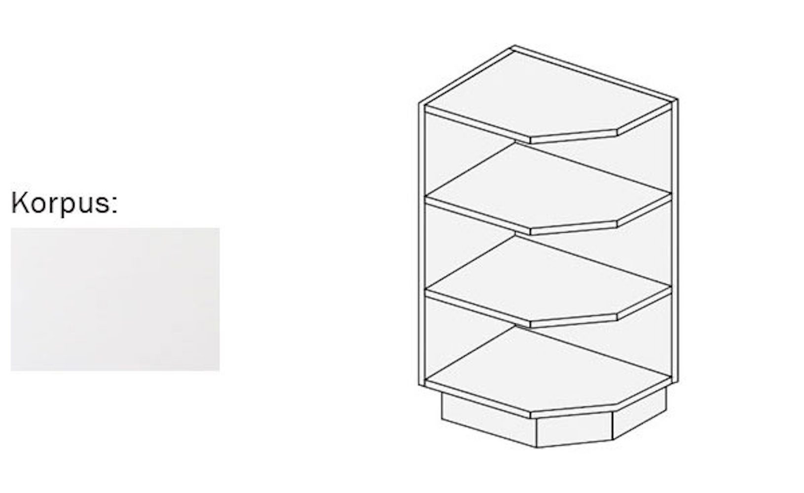 Feldmann-Wohnen Eckschrank Essen Trend (1-St) 30cm weiß mit 3 Ablageböden