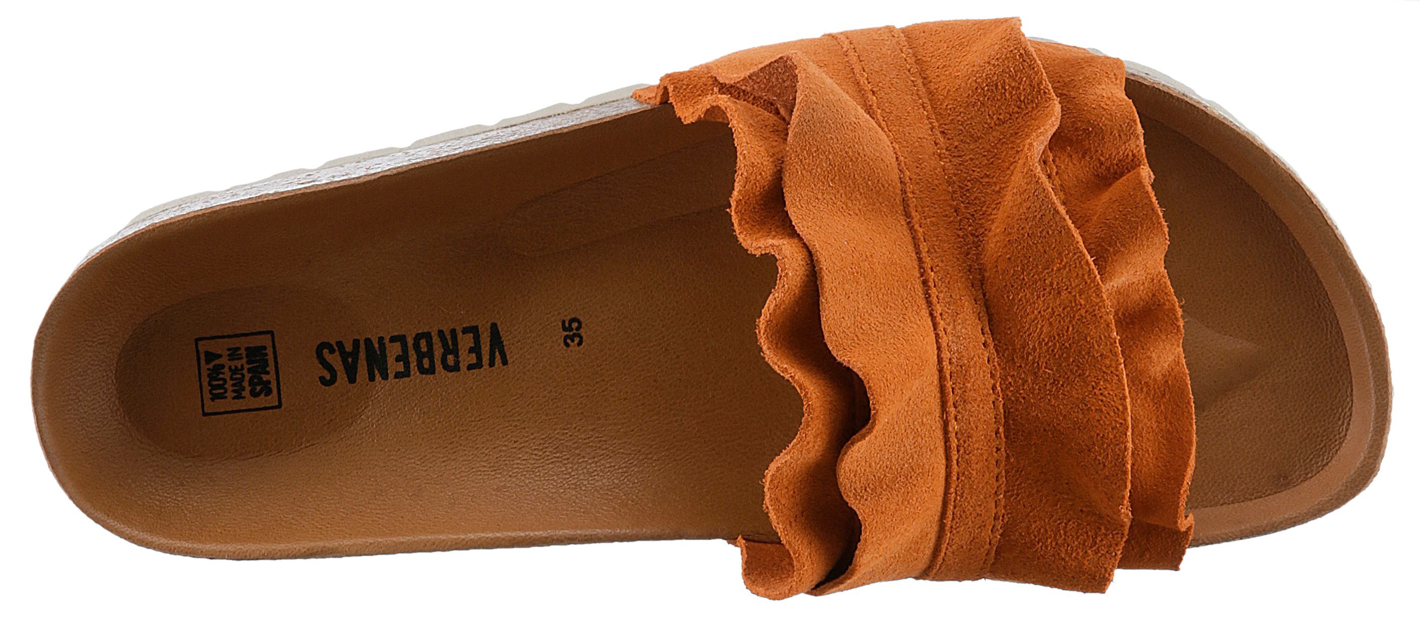 VERBENAS Rocio Roda Sommerschuh, Flat mit geschwungenen Laschenstoff
