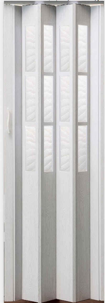 Vivaldi Falttür Schiebetür Tür weiß gewischt Fenster H. 203 cm B. bis 98,5 cm cl281 (1 Karton, 1-St., 1 Set), teils vormontiert