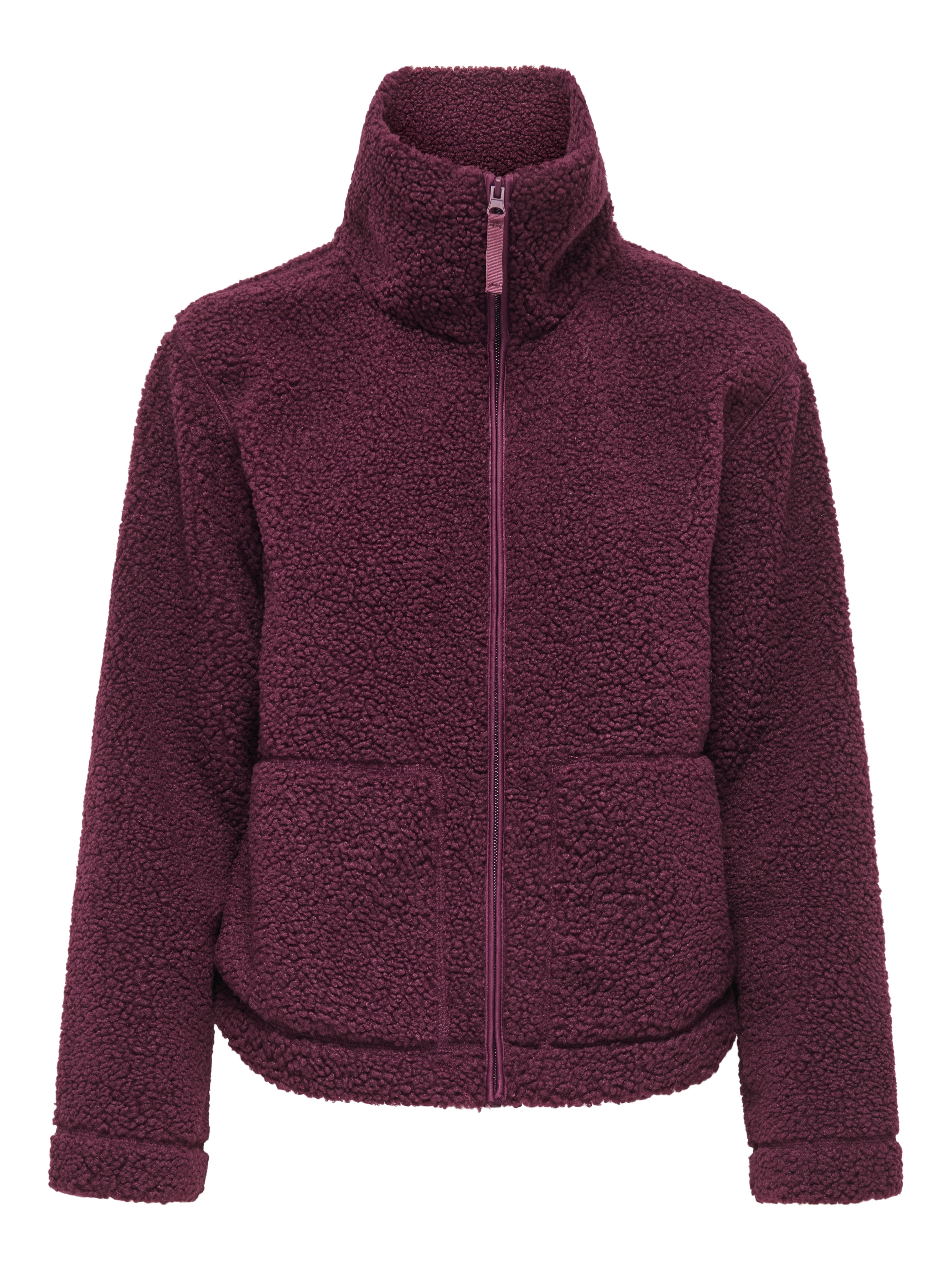 ONLY Plüschjacke ONLMEGAN TEDDY JACKET CS OTW Kunstfaser, Plüsch, seitliche Eingrifftaschen, Stehkragen