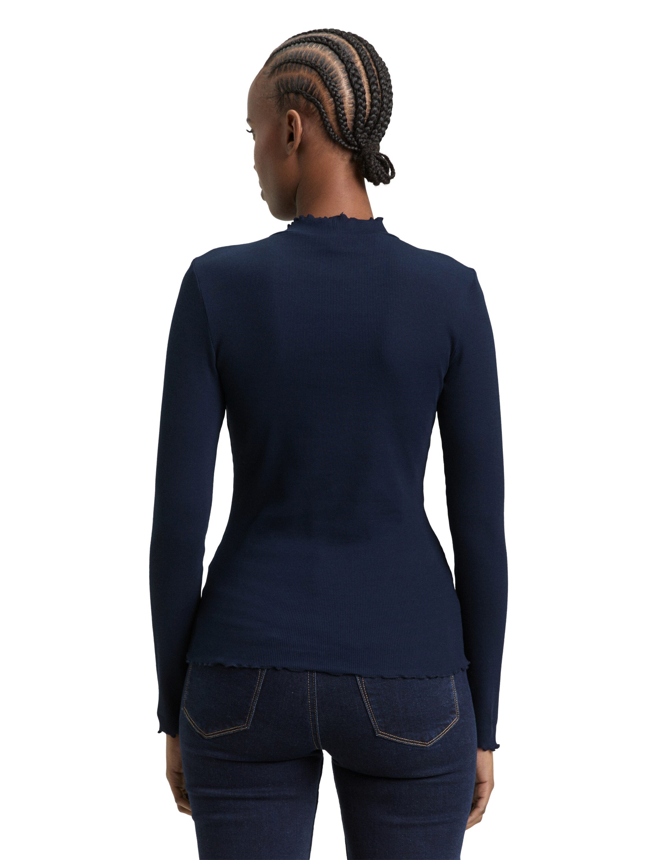 TOM TAILOR Denim Langarmshirt in Ripp-Optik günstig online kaufen