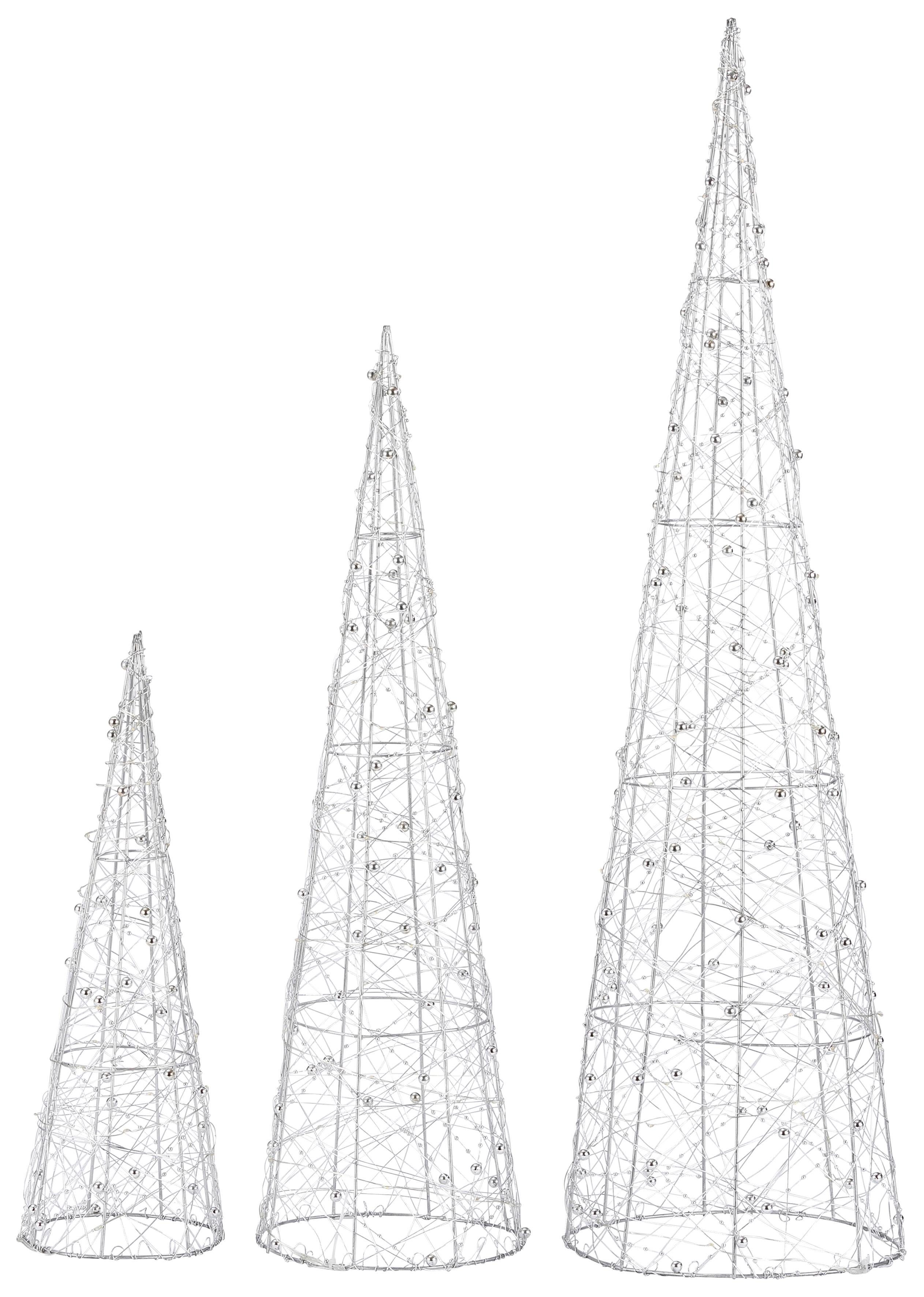 Star-Max LED Baum Pyramide, Timerfunktion, LED fest integriert, Warmweiß,  mit 90 warmweißen LEDs, Funkelnd schöne Dekoration