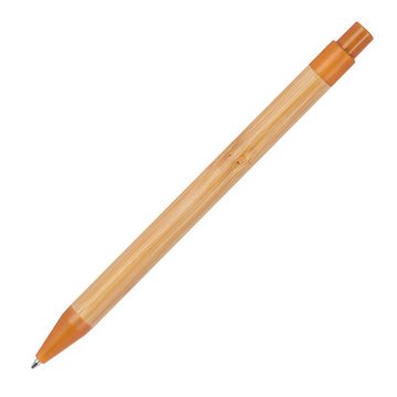 Livepac Office Kugelschreiber 10 Kugelschreiber aus Weizenstroh und Bambus / Farbe: orange