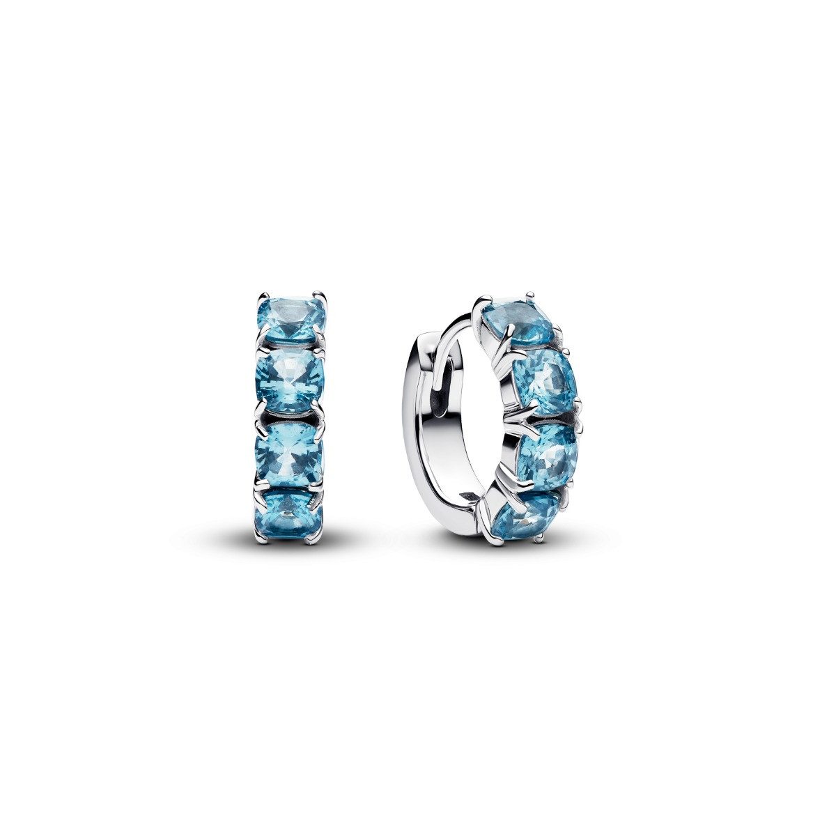 Pandora Paar Creolen Pandora Creolen Ohrringe Damen Hellblaue Kristalle Silber 293851C01