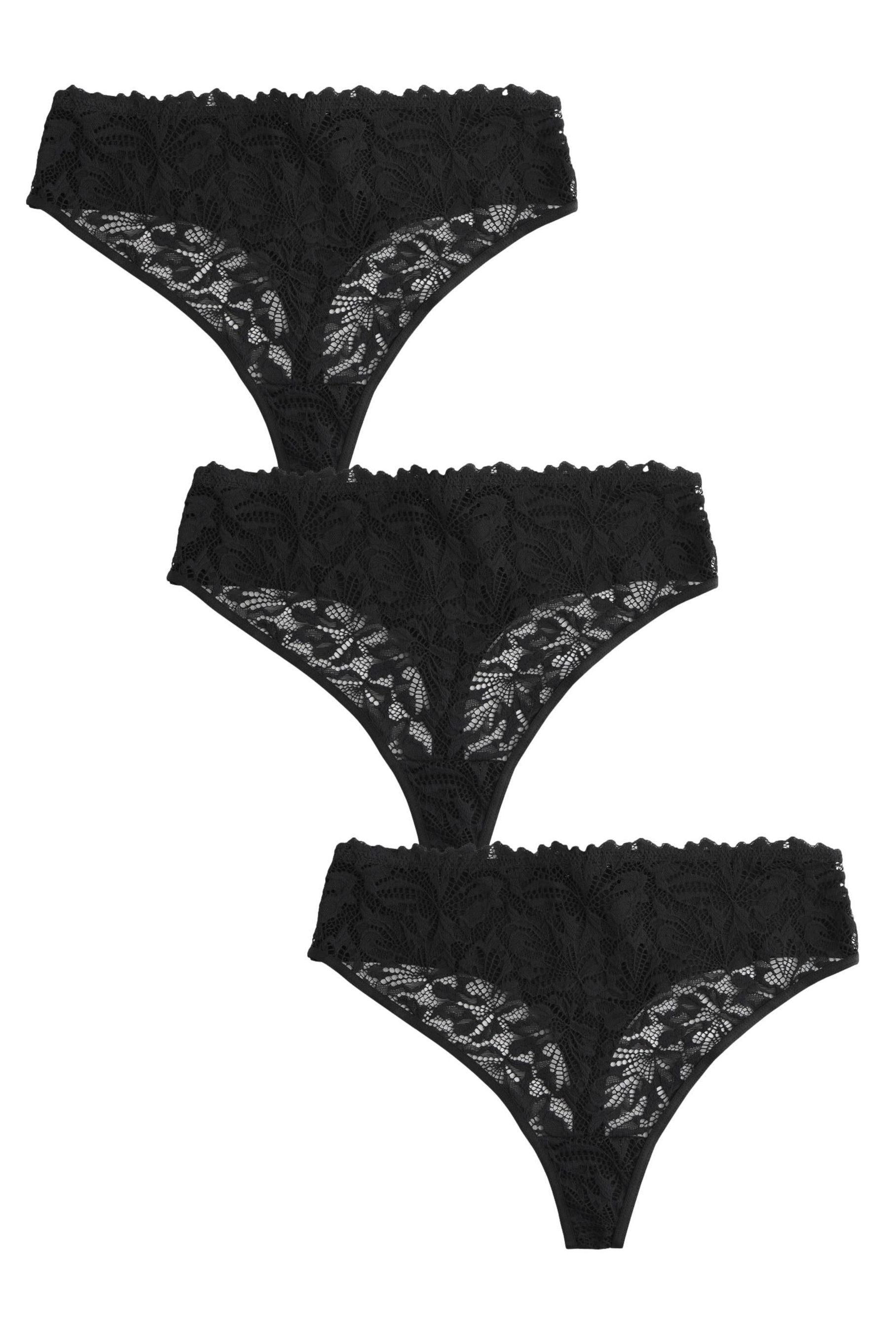 Next High-Waist-String 3er-Pack Nahtfreie Hochbund-Slips, Spitze, Tanga (3-St)