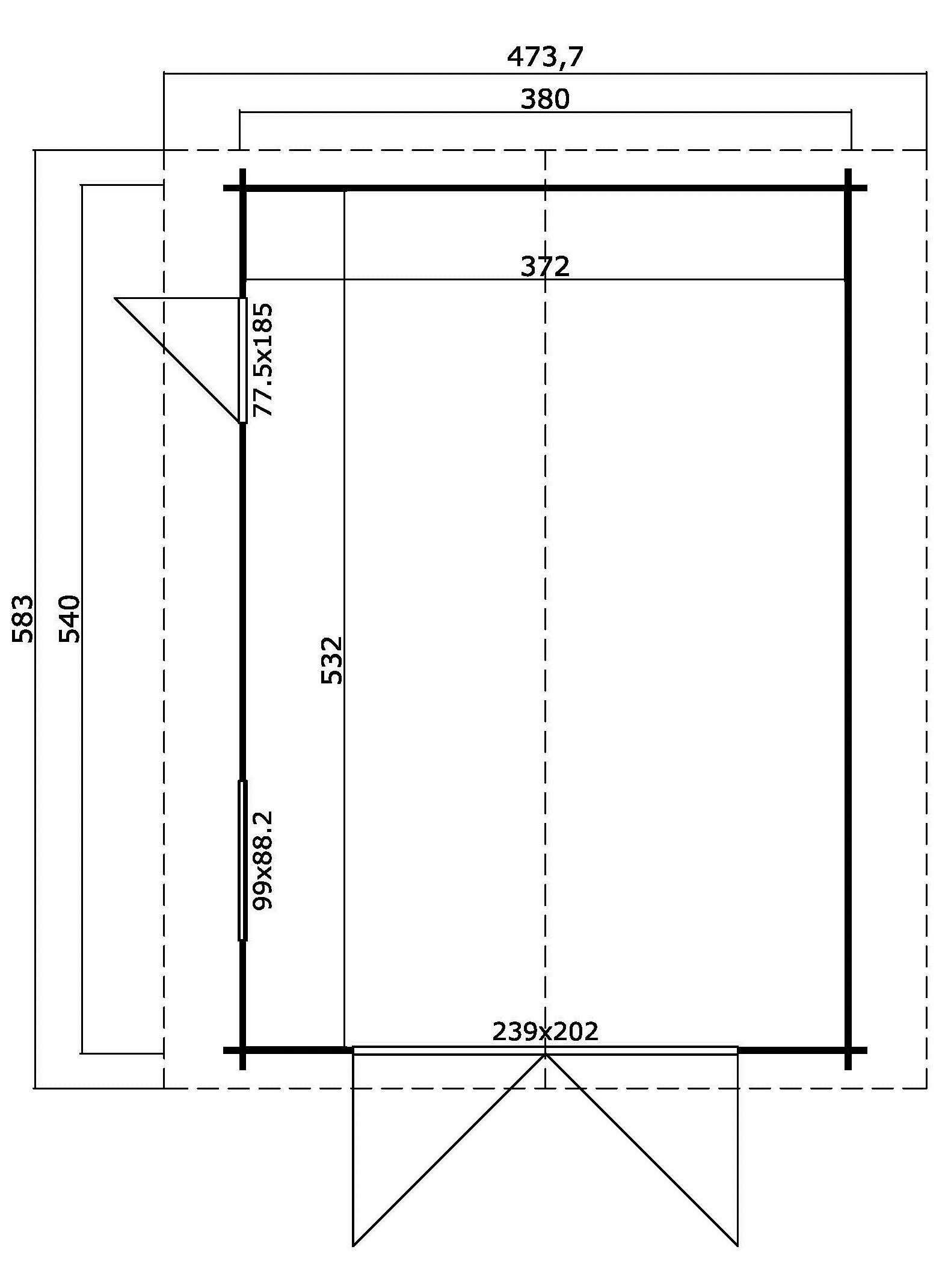 LASITA MAJA Garage Yarik, BxT: 474x583 cm, 202 cm Einfahrthöhe