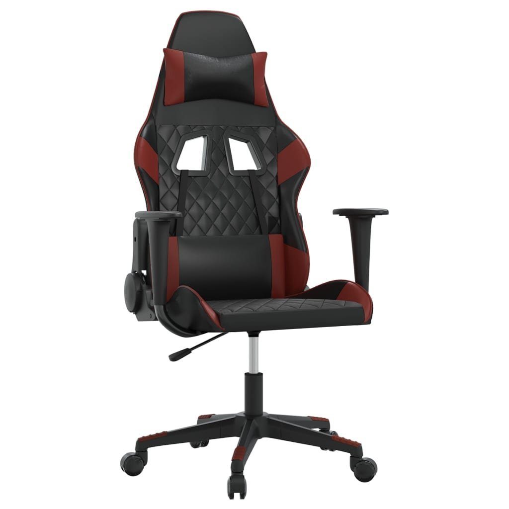 vidaXL Gaming-Stuhl Gaming-Stuhl Schwarz Massagefunktion und Weinrot und Weinrot | Kunstleder (1 Schwarz St) Weinrot Schwarz mit und