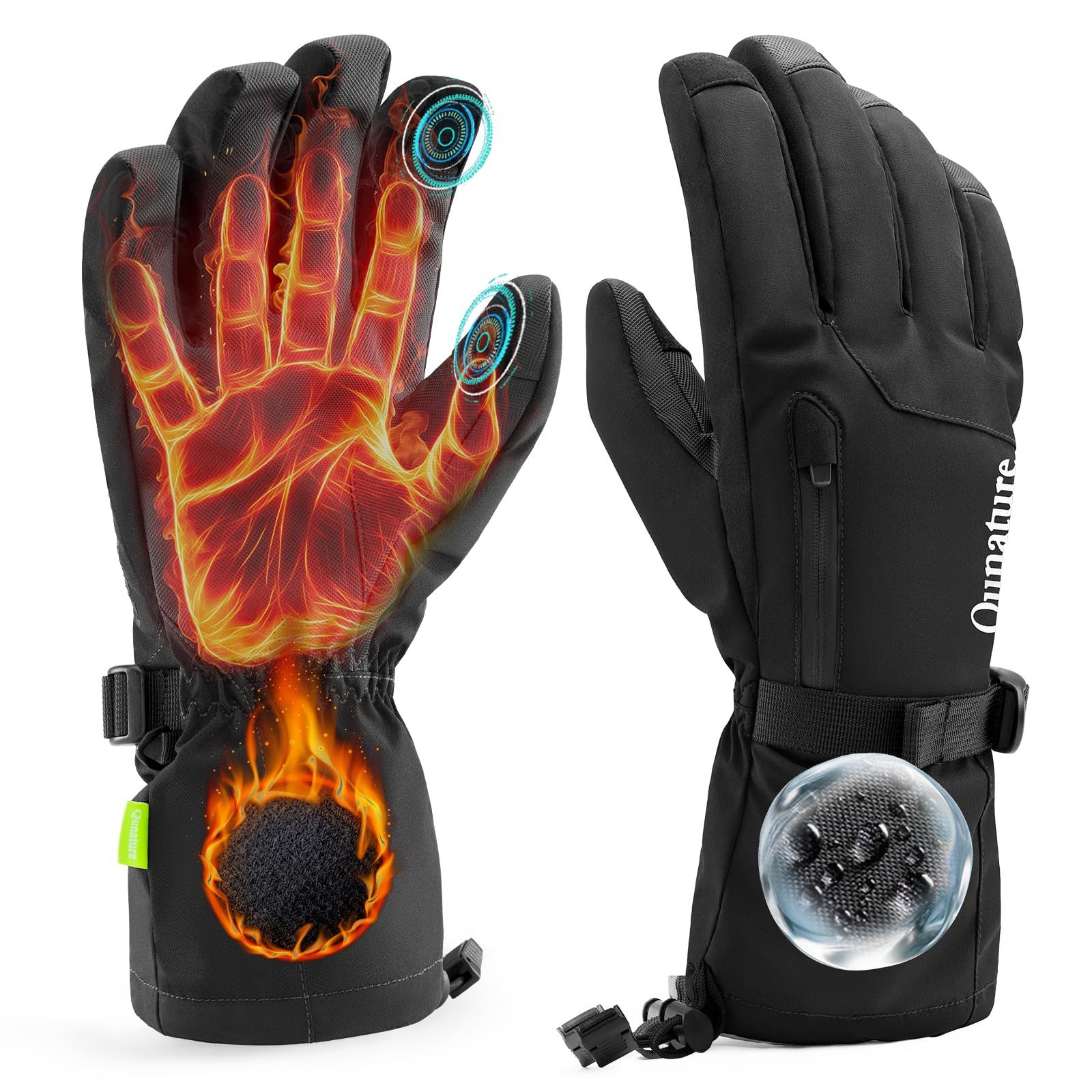 Skihandschuhe Thermo Touchscreen-geeignet, wasserdicht, winddicht, Schneehandschuhe