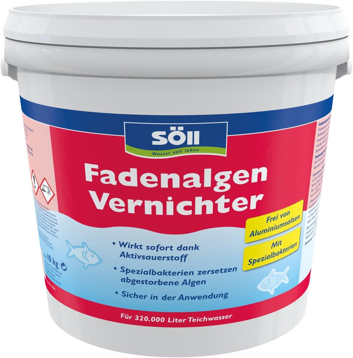 SÖLL Algenbekämpfung Söll Algenentferner 10 Kg Fadenalgen Vernichter für 320 Qbm Teichwasse