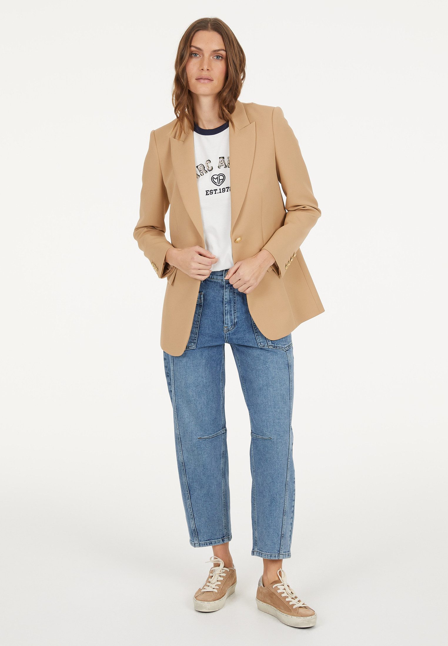 MARC AUREL Longblazer aus elatischem Twill