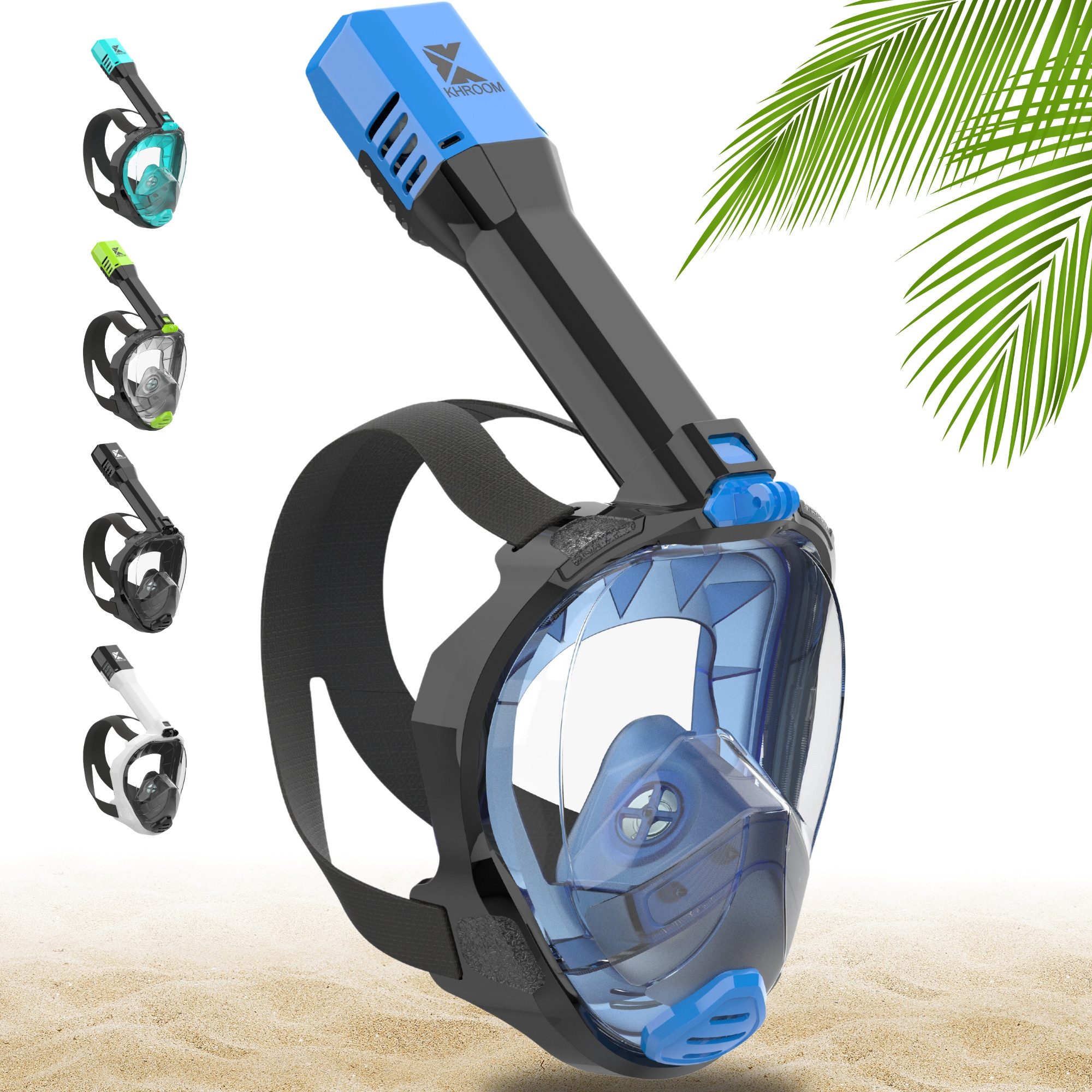 Khroom Schnorchel Schnorchelmaske Erwachsene Tauchermaske Vollgesichtsmaske Schnorcheln (geprüfte CO₂ Sicherheit, Vollgesichtsmaske Tauchmaske), Seaview Pro