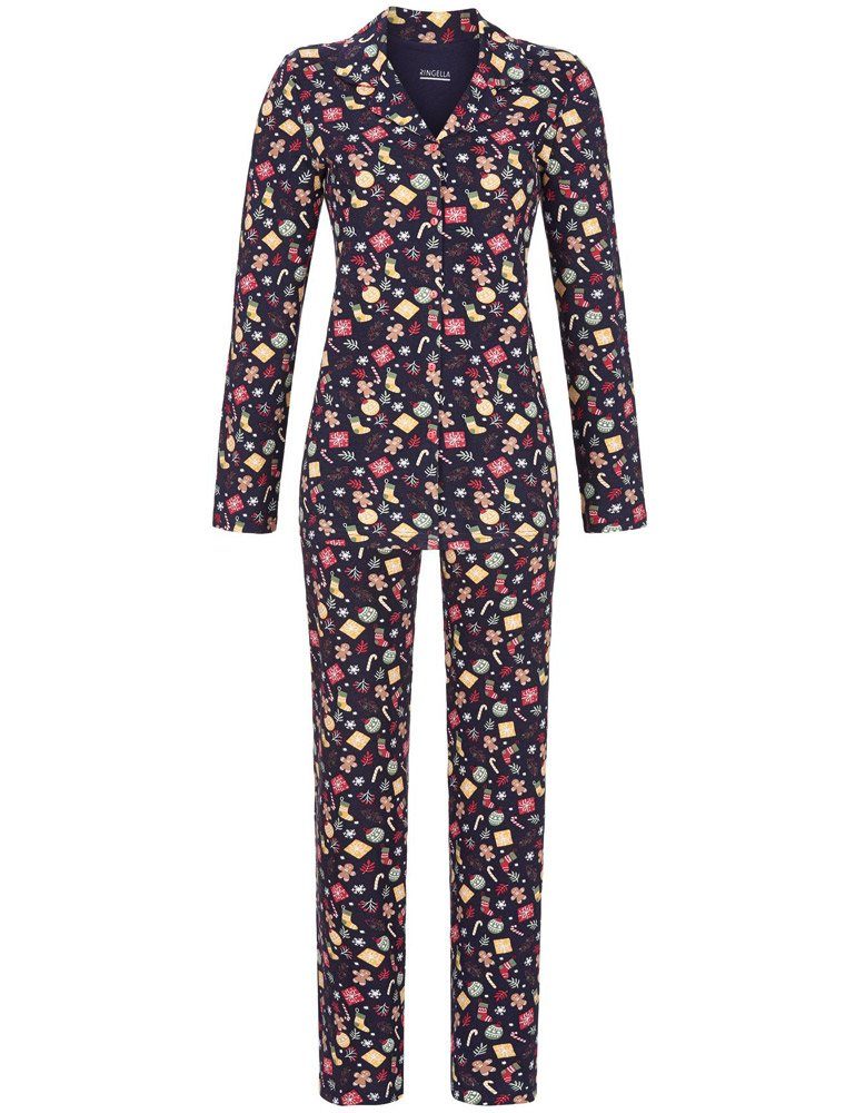 Ringella Pyjama Damen Langarm 'Christmas Time' 2511253, Night günstig online kaufen