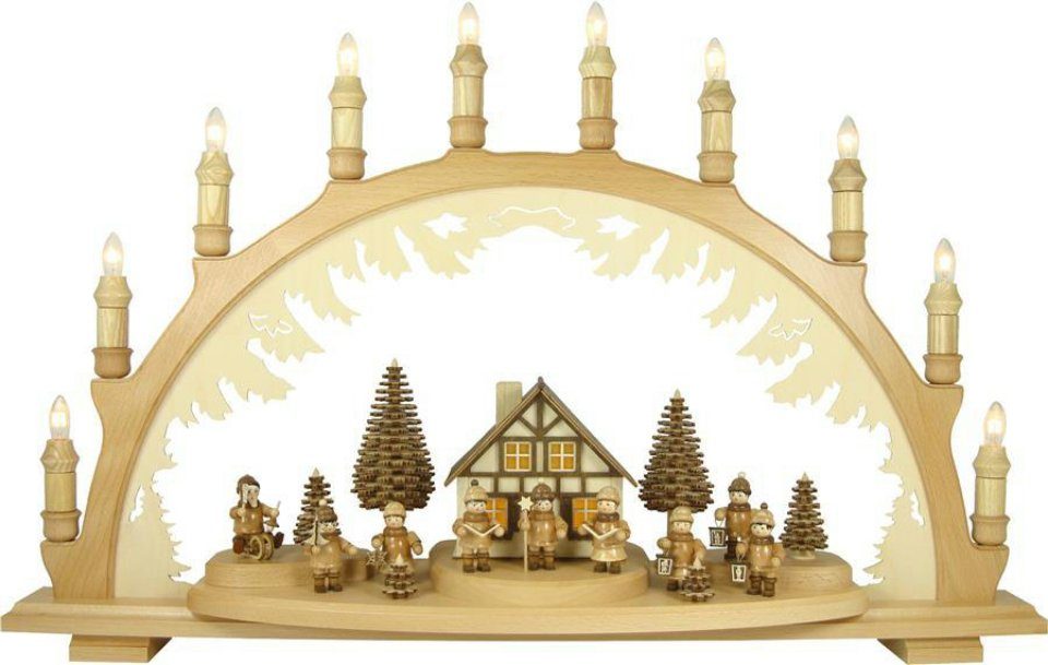 Osterhase Lenk und Sohn Lichterbogen mit gedrechselten Laternenkindern