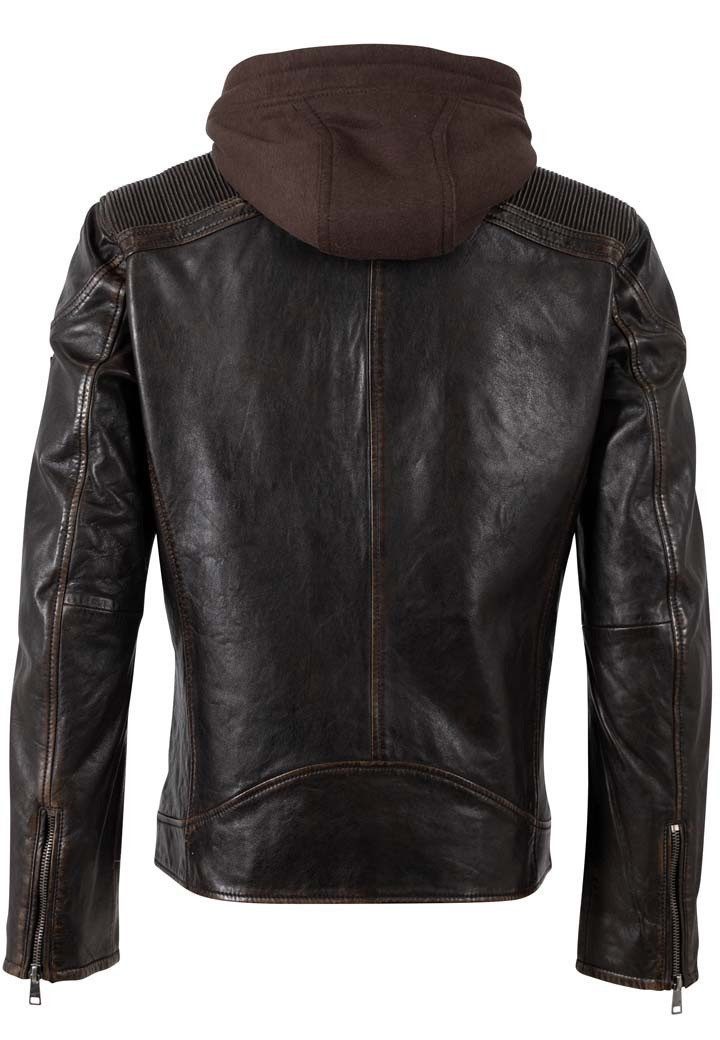 Gipsy by Mauritius Lederjacke Bikerjacke aus Lammleder mit abnehmbarer Kapuze – Bild 3 von 3