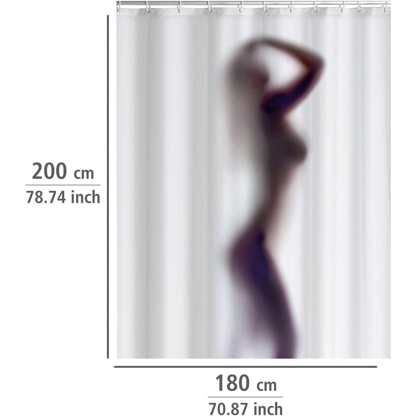 WENKO Duschvorhang Wannenvorhang Badewannenvorhang Silhouette Breite 180 cm günstig online kaufen
