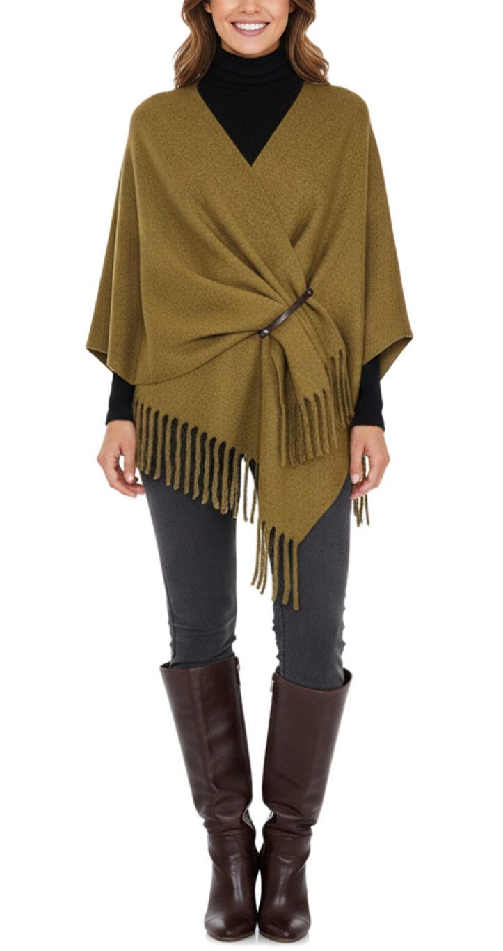 dy_mode Strickponcho 3-in-1 Damen Poncho, Umhang, Stola & Winterschal mit F günstig online kaufen