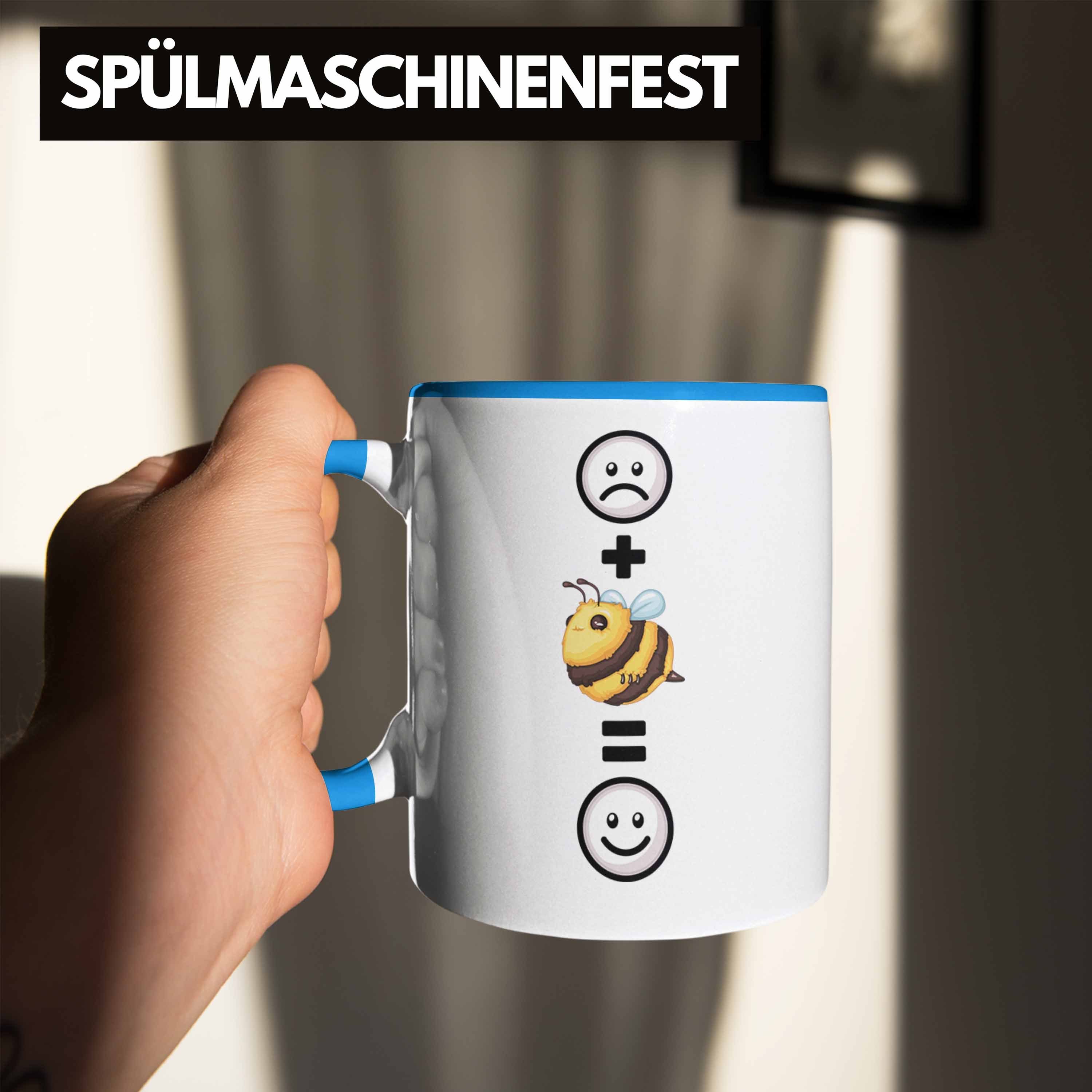 Imker Hummel-Liebhaber Geschenkidee Geschenk Hummel Tasse Blau Trendation für Tasse Lustige