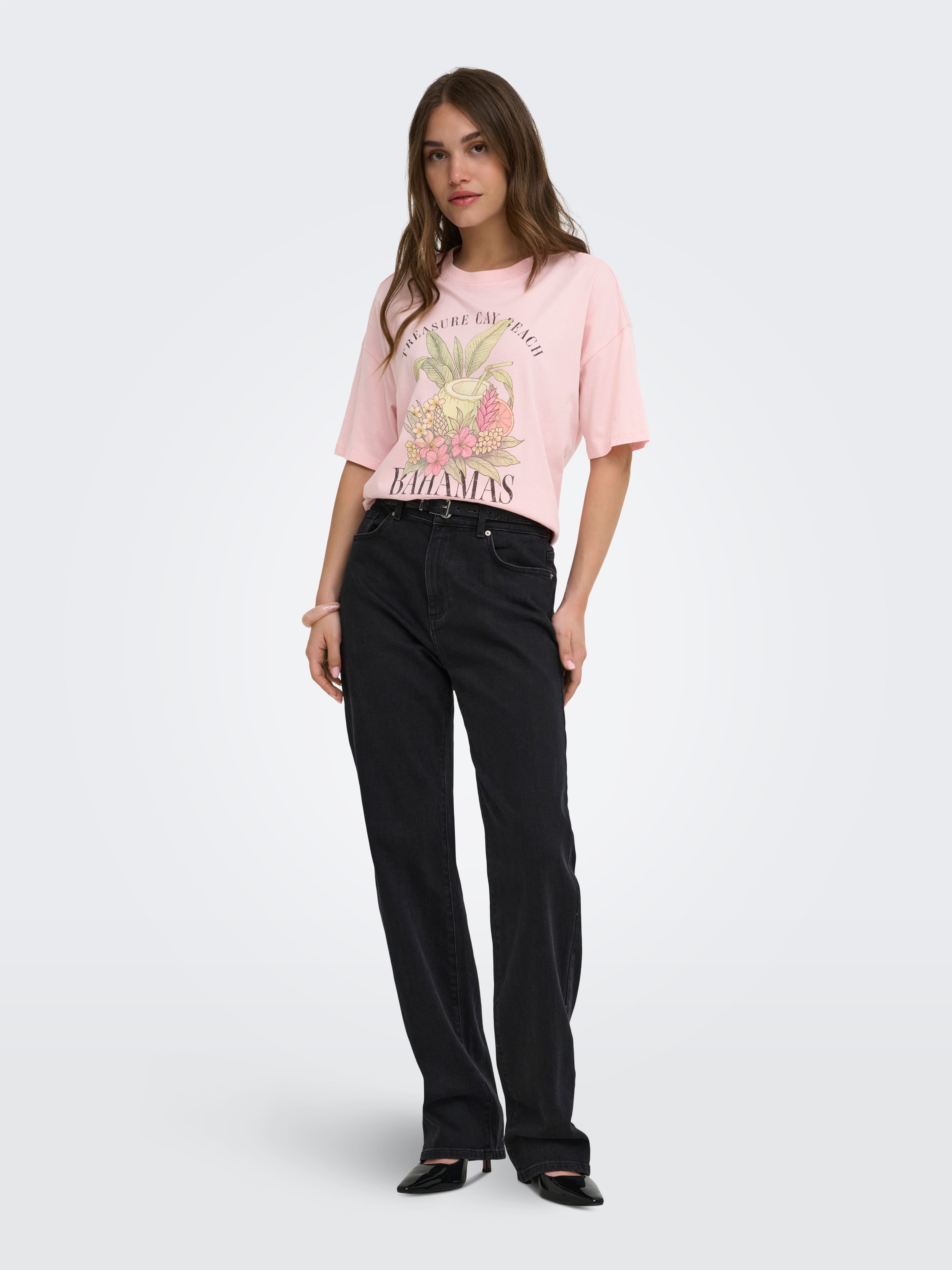 ONLY Kurzarmshirt ONLLUCY BOXY S/S TOP JRS Baumwolle, Rundhals – Bild 4 von 5