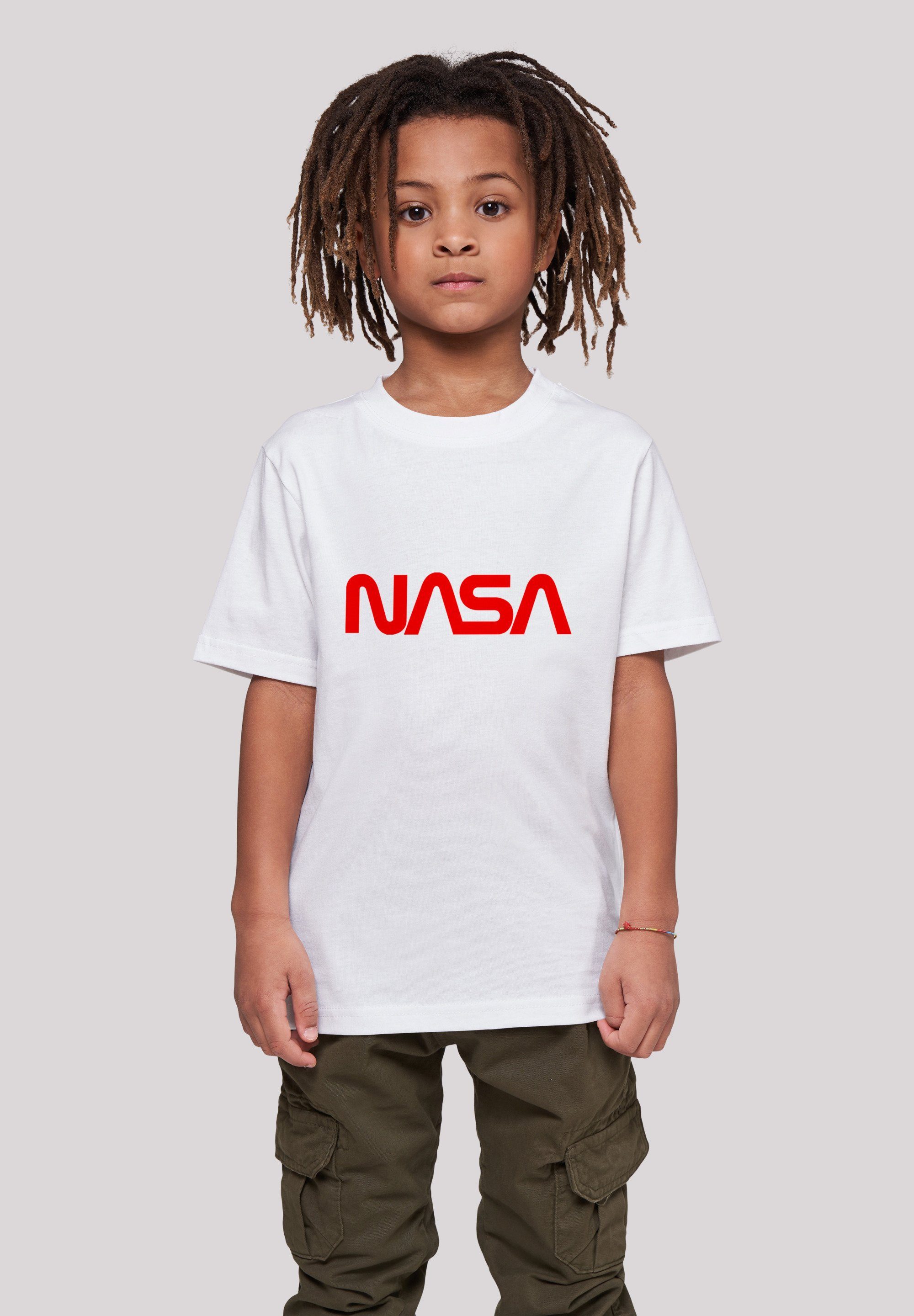 F4NT4STIC T-Shirt NASA Modern Logo White Unisex Kinder,Premium Merch,Jungen,Mädchen,Bedruckt
