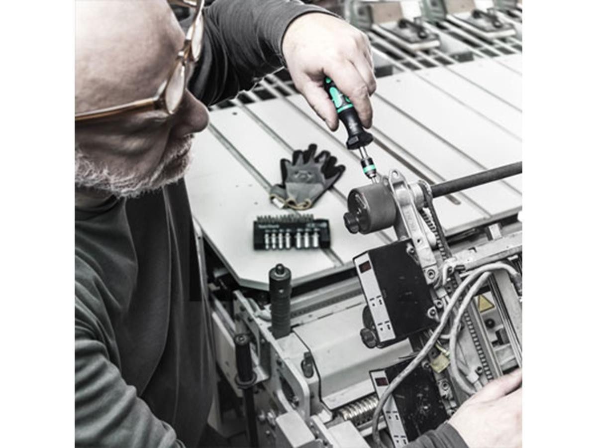Wera Schraubendreher Serie 7400 Kraftform, mit Rapidaptor Schnellwechselfutter, 0,1-3,0 Nm