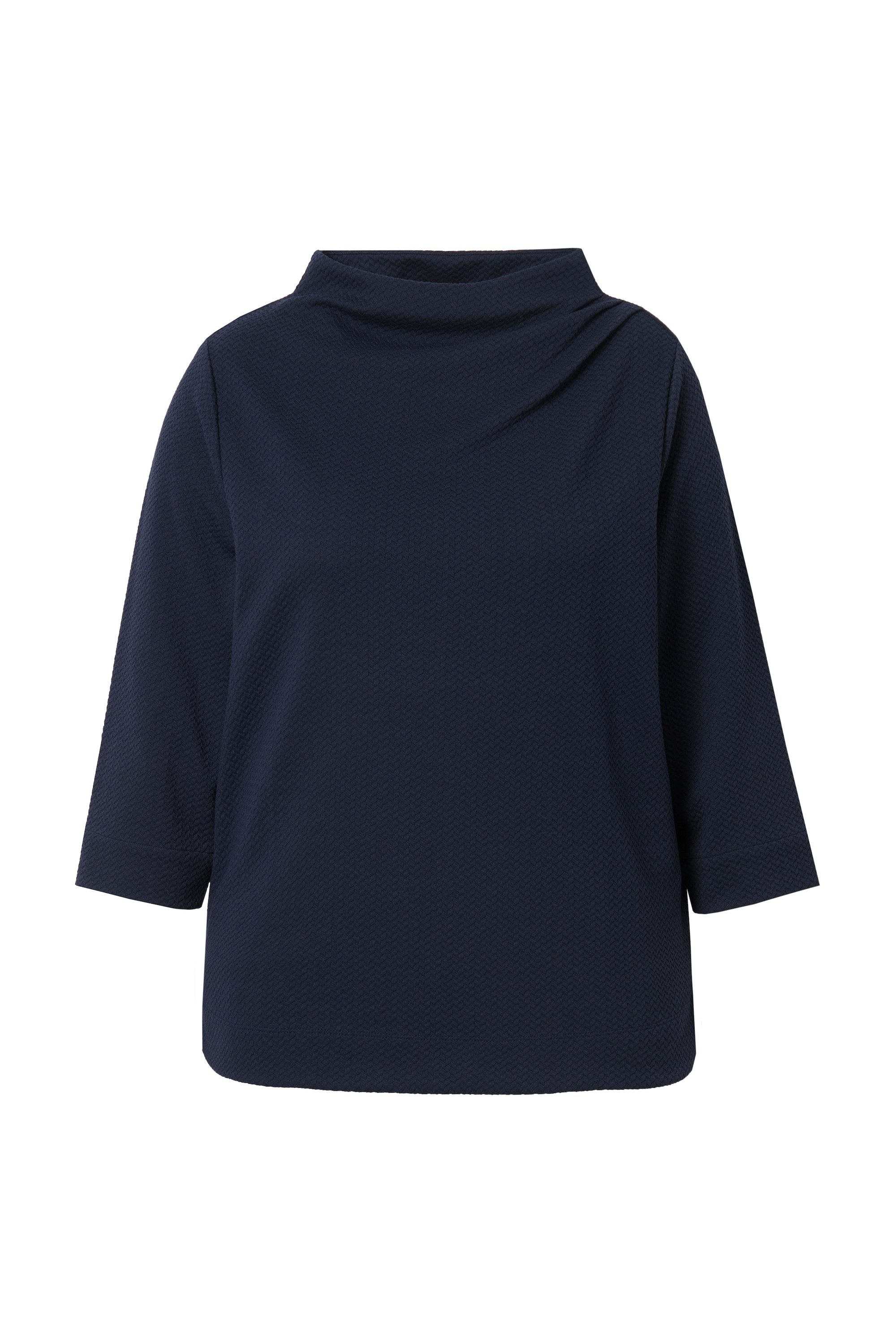Ulla Popken Sweatshirt Sweatshirt Struktur Stehkragen günstig online kaufen