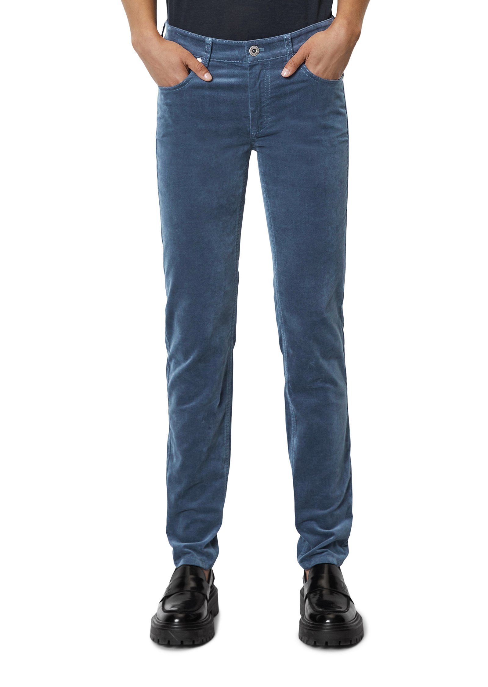 Marc O'Polo 5-Pocket-Hose aus stretchigem Samt blau