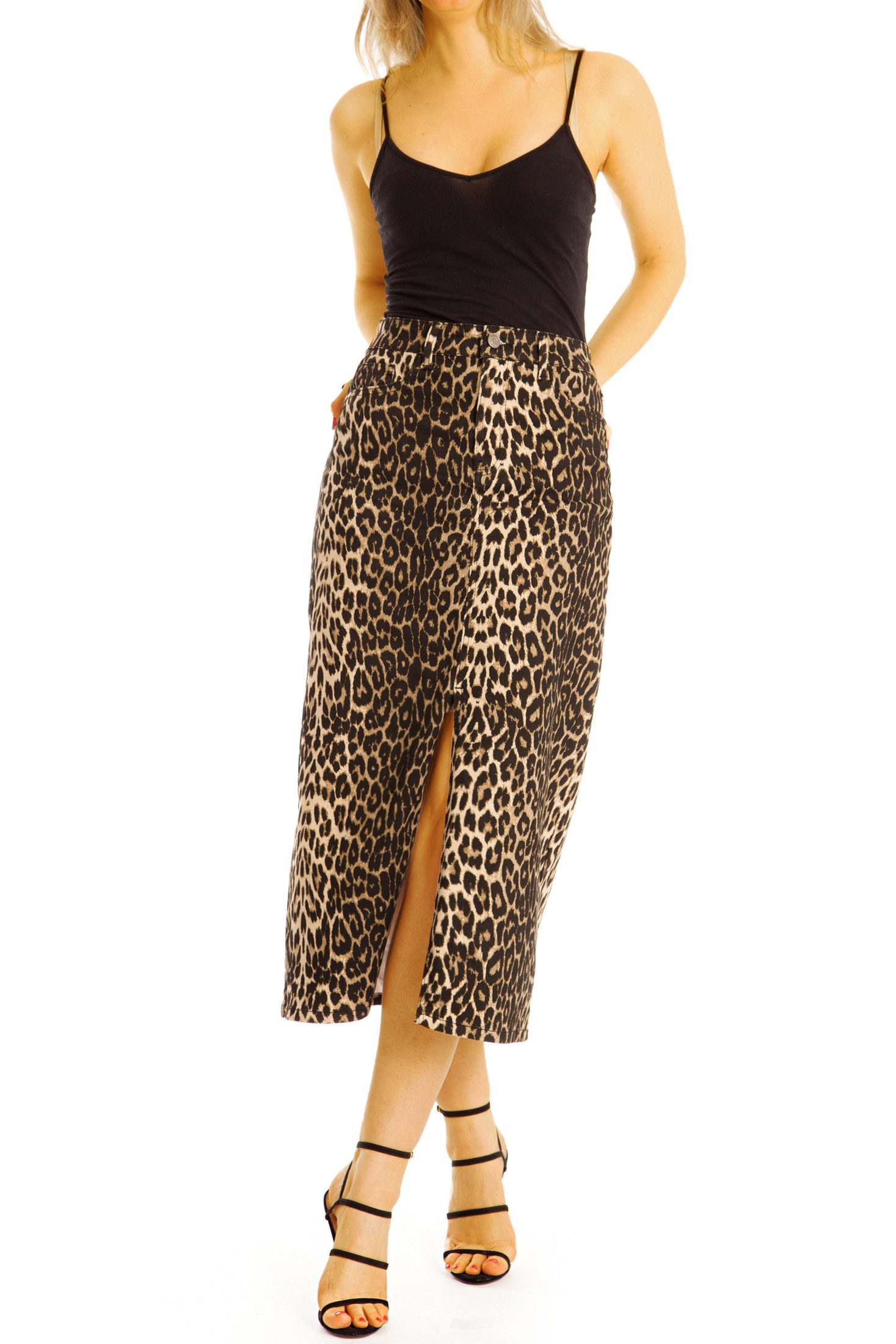 be styled Bleistiftrock Bleistiftrock Taillenrock mit Schlitz und Leomuster günstig online kaufen