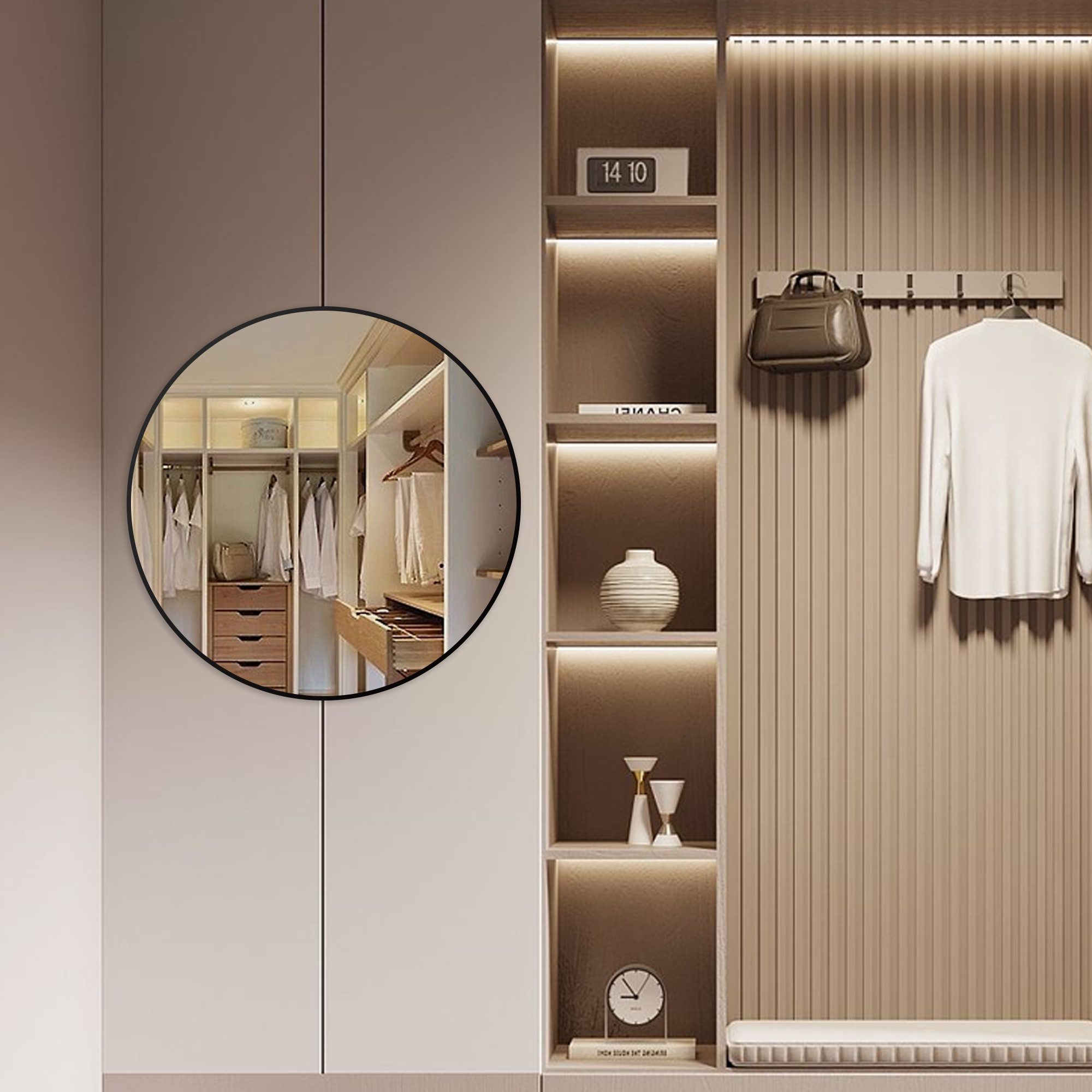 Hopibath Spiegel Rund für Garderobe Flur günstig online kaufen