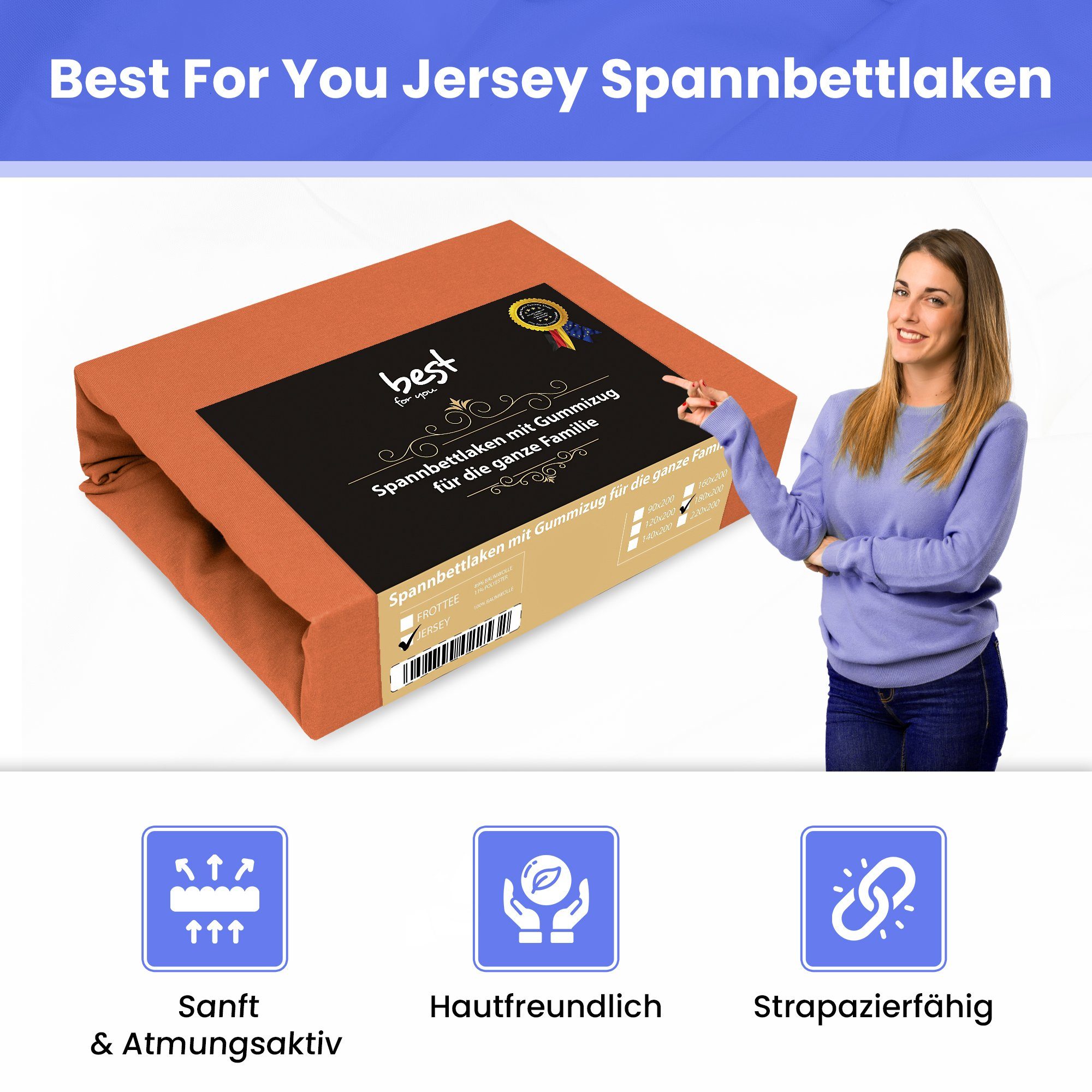 Best for You Spannbettlaken Jersey-Spannbettlaken – kuscheliger Schlafkomfo günstig online kaufen