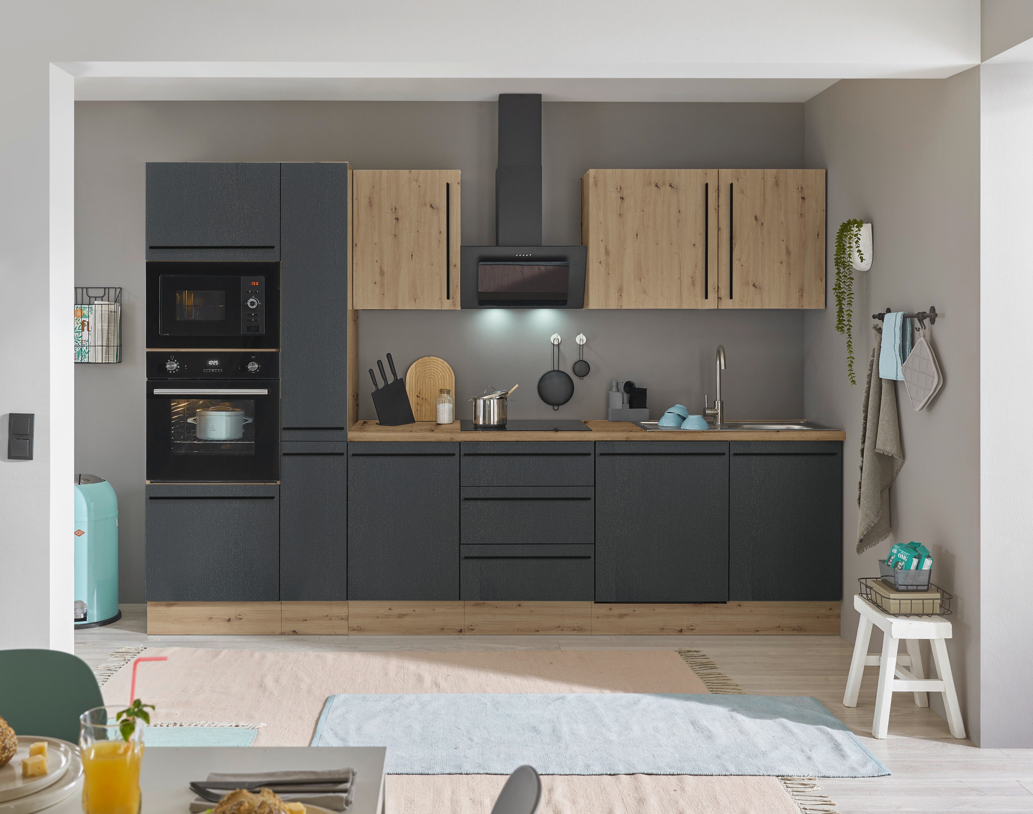 KOCHSTATION Küchenzeile Florida, Breite 310 cm, wahlweise mit E-Geräten,Sof günstig online kaufen