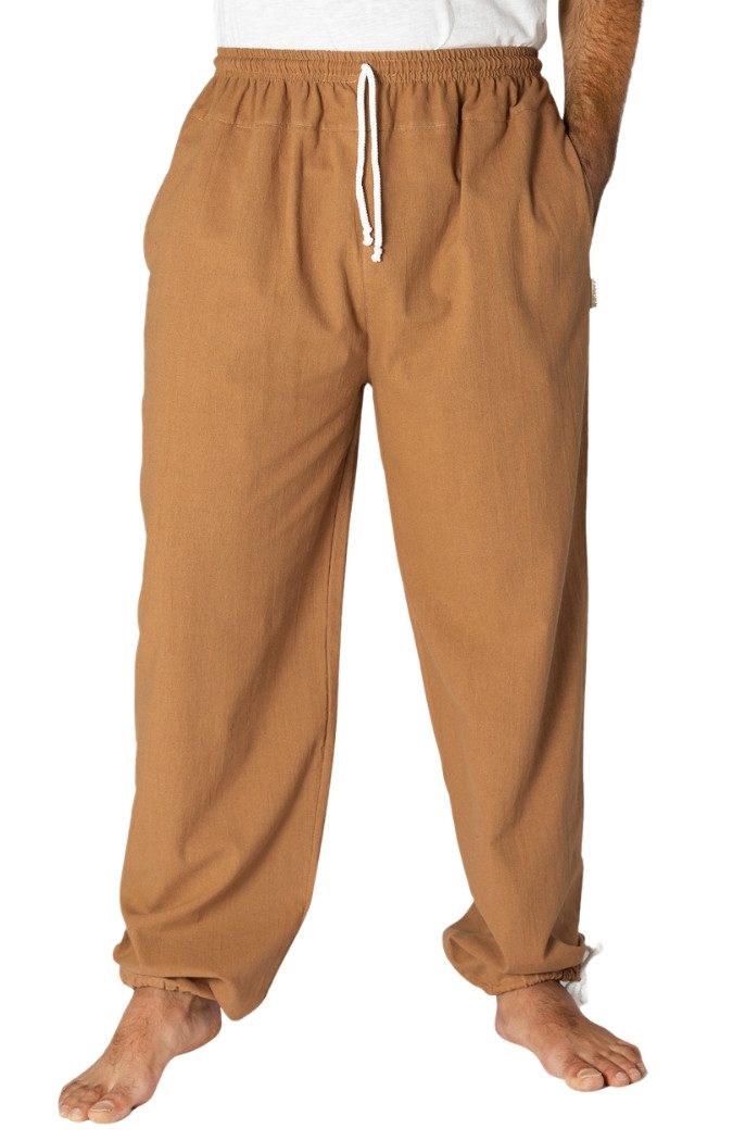 PANASIAM Stoffhose Sommerhose aus Baumwolle - blickdicht - leichte Freizeithose - Unisex Baumwollhose Damen & Herren - Schlupfhose f. Alltag Urlaub Homeoffice