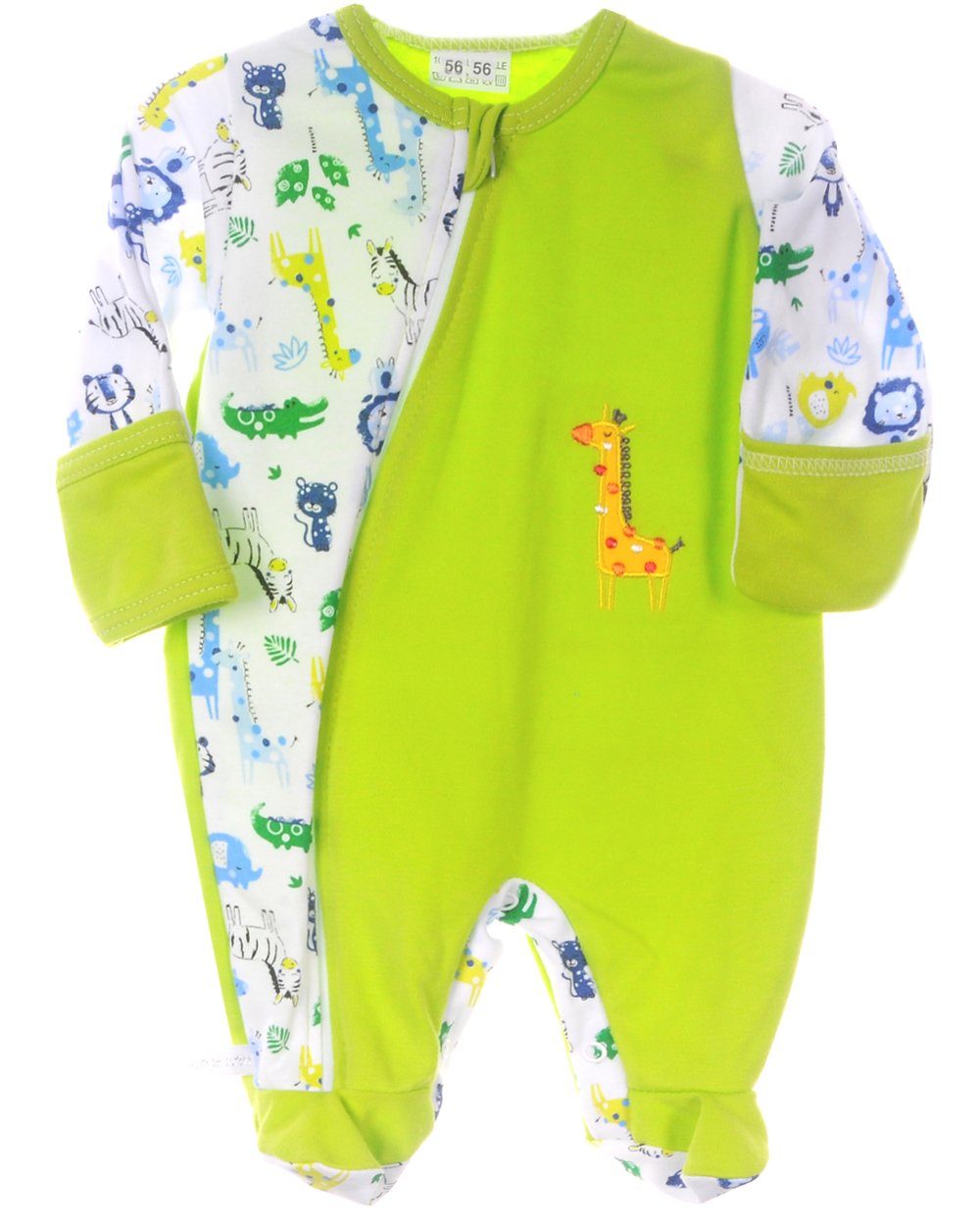 La Bortini Strampler Strampler Baby Overall mit Kratzschutz Schlafanzug 50 56 62 68 74