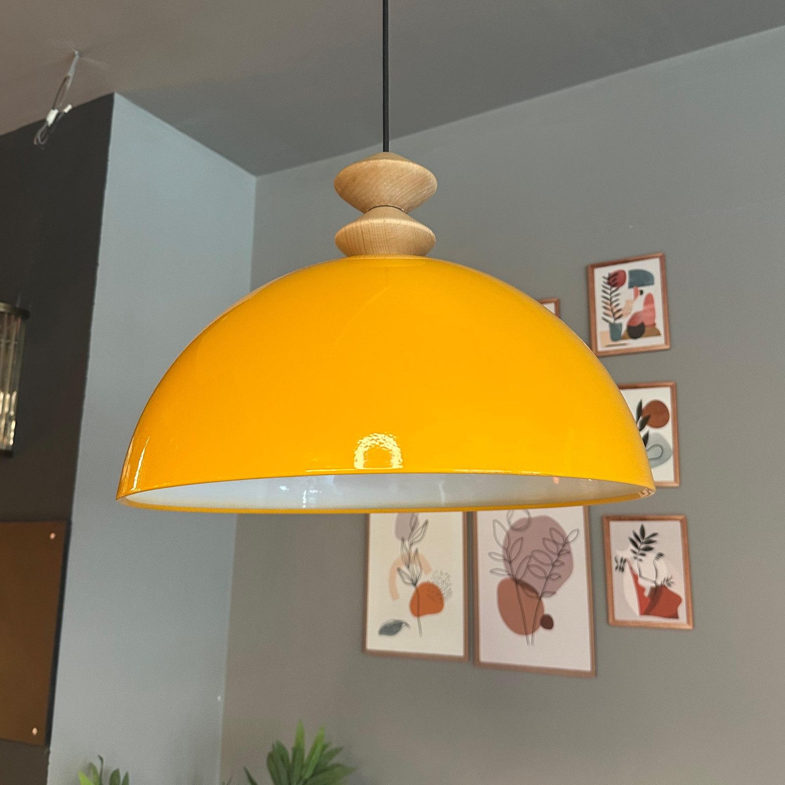 Bamyum Pendelleuchte Pendelleuchte Liante Q Holz Metall, Modern Hängelampe, ohne Leuchtmittel