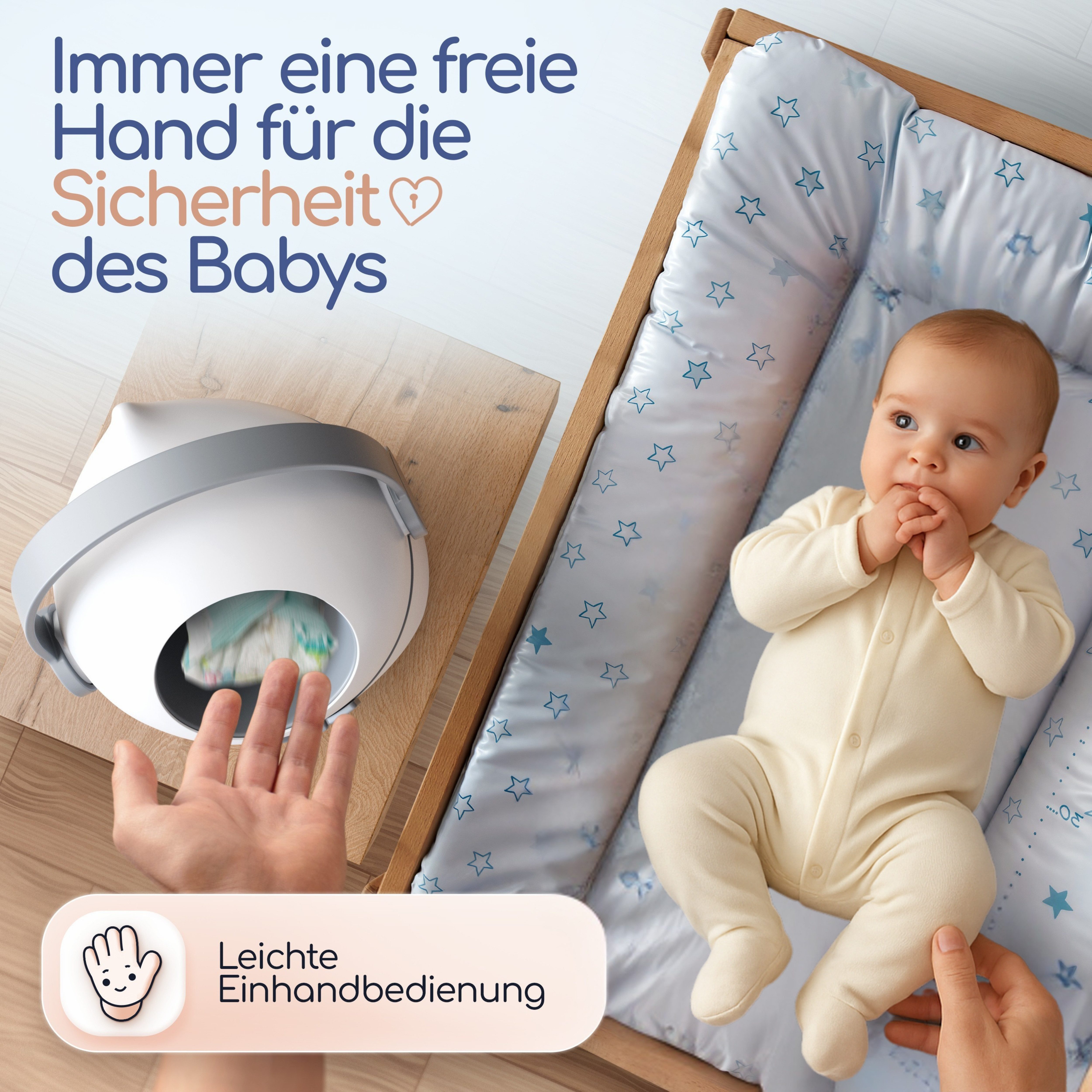 Levias Windeleimer Baby Mülleimer Windelmülleimer Geruchsdichter Wickeleimer, Geruchsdicht, ohne teure Nachfüllkassetten