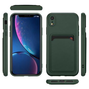 CoolGadget Handyhülle Card Case Handy Tasche für Apple iPhone XR 6,1 Zoll, Silikon Schutzhülle mit Kartenfach für iPhone XR Hülle