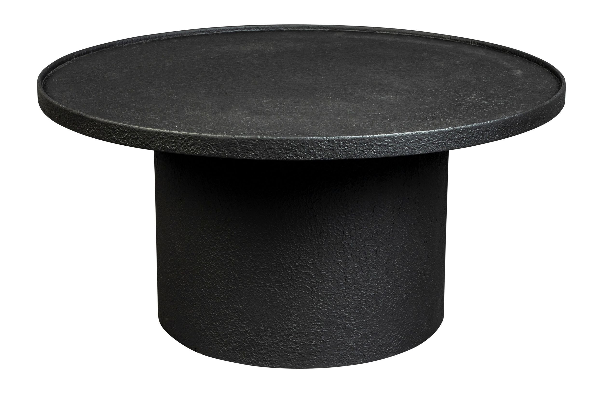 Dutchbone Couchtisch Couchtisch Winston Rund Schwarz mit Liquid-Metal-Optik von Dutchbone