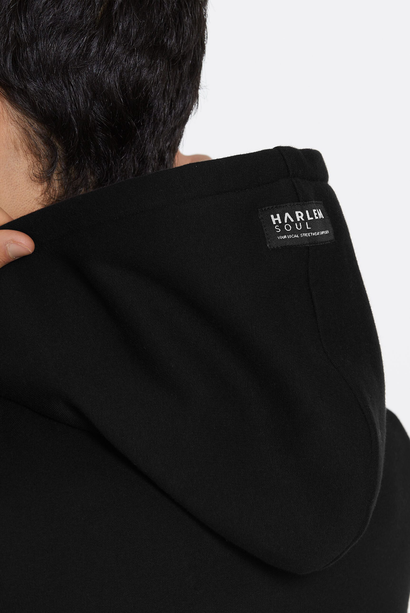 Harlem Soul Kapuzensweatshirt mit Frottee Lettern